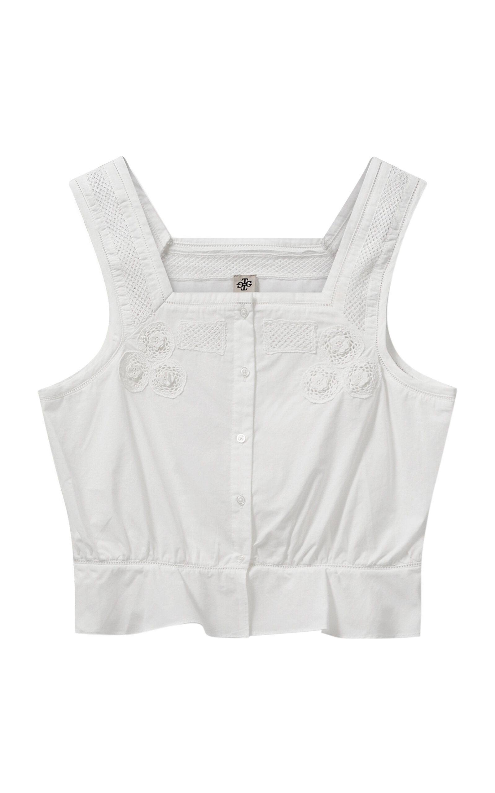 The Garment Kirsten Lace-detailed Cotton Top In Ivory