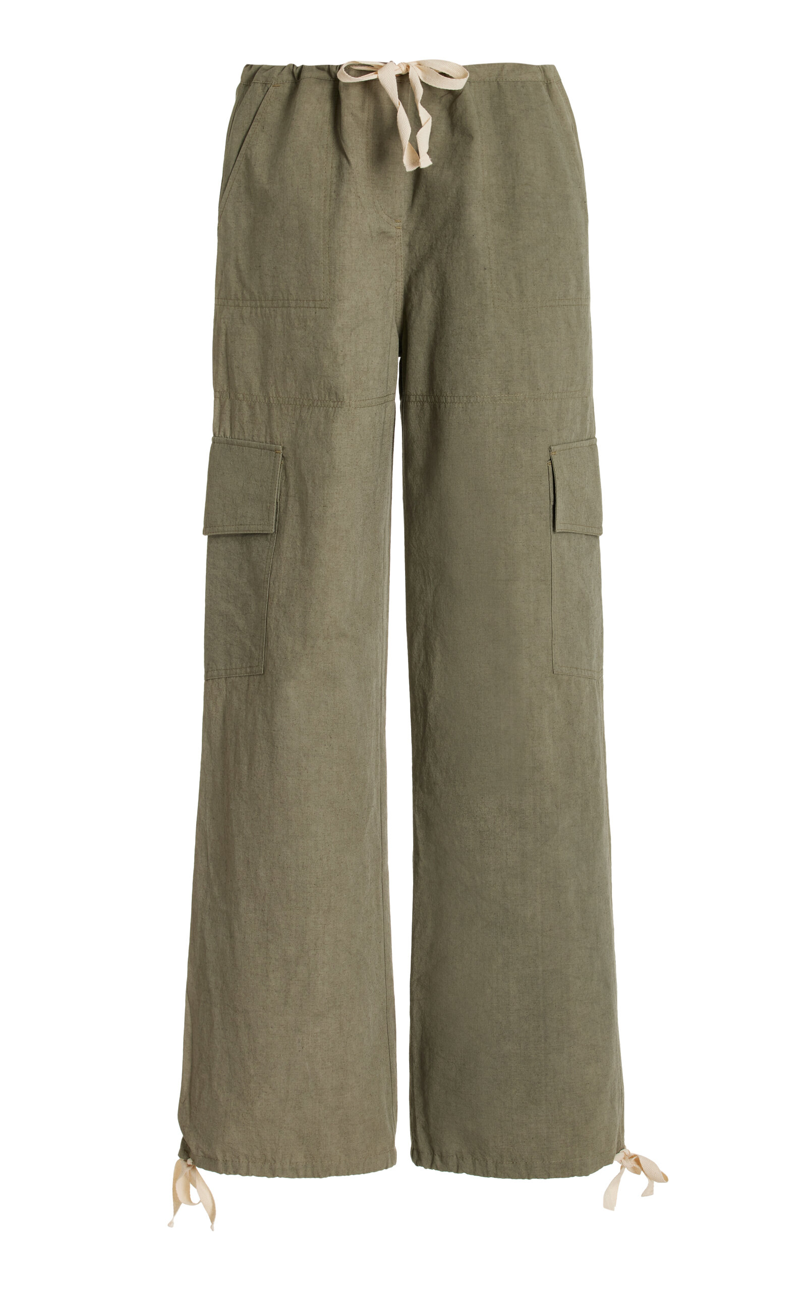 Tg Botanical Ada Cotton-blend Cargo Pants In Khaki