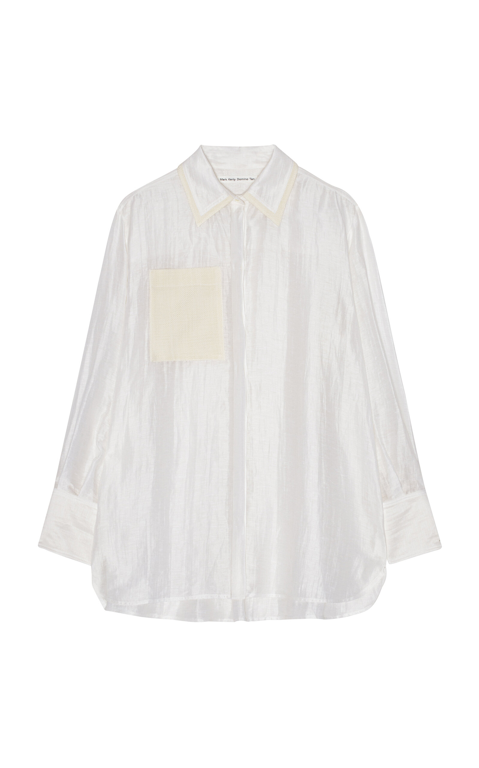 Mark Kenly Domino Tan Sigga Pocket-detailed Linen-blend Shirt In Ivory