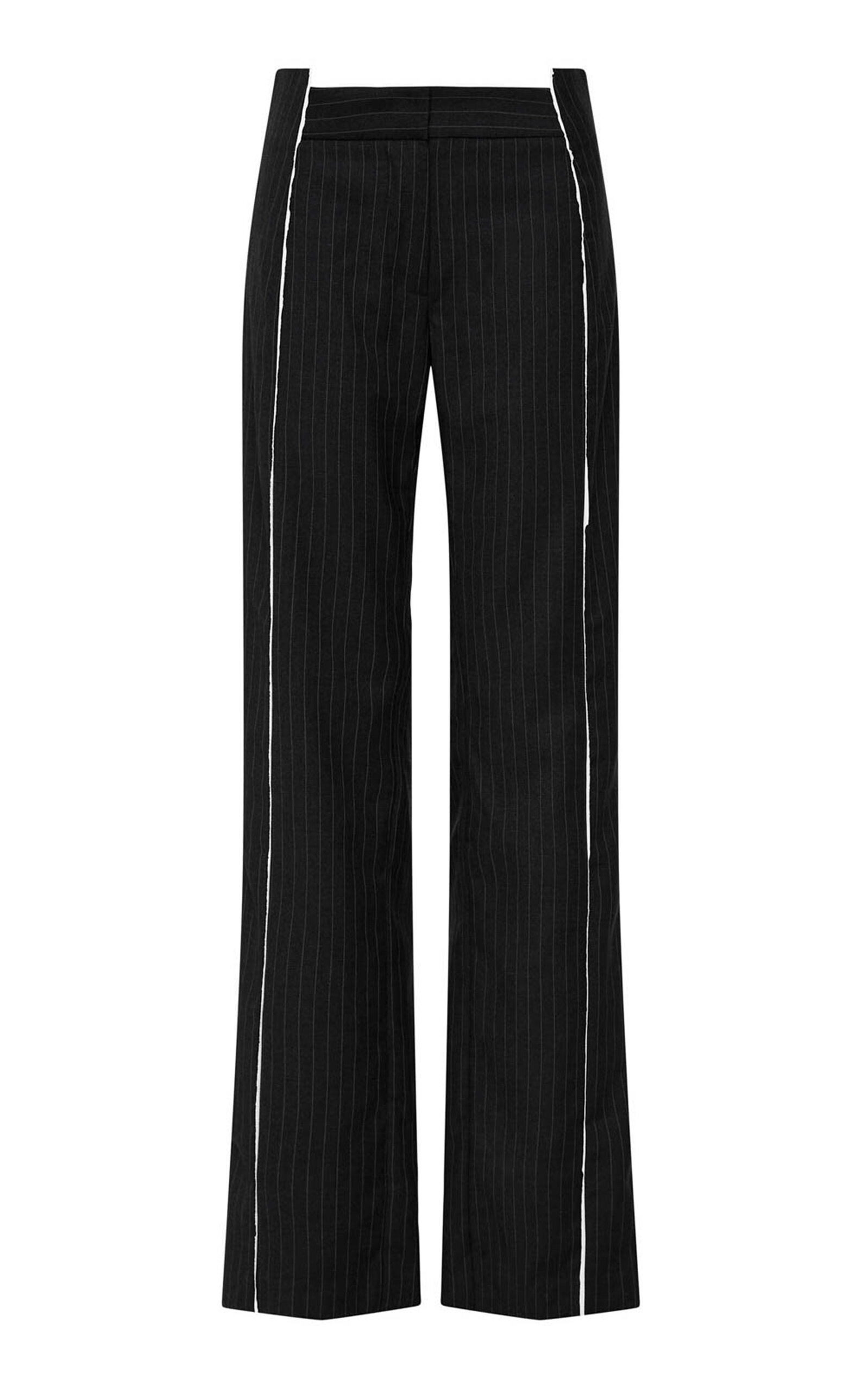 Deconstructed Pinstriped Wool-Blend Pants