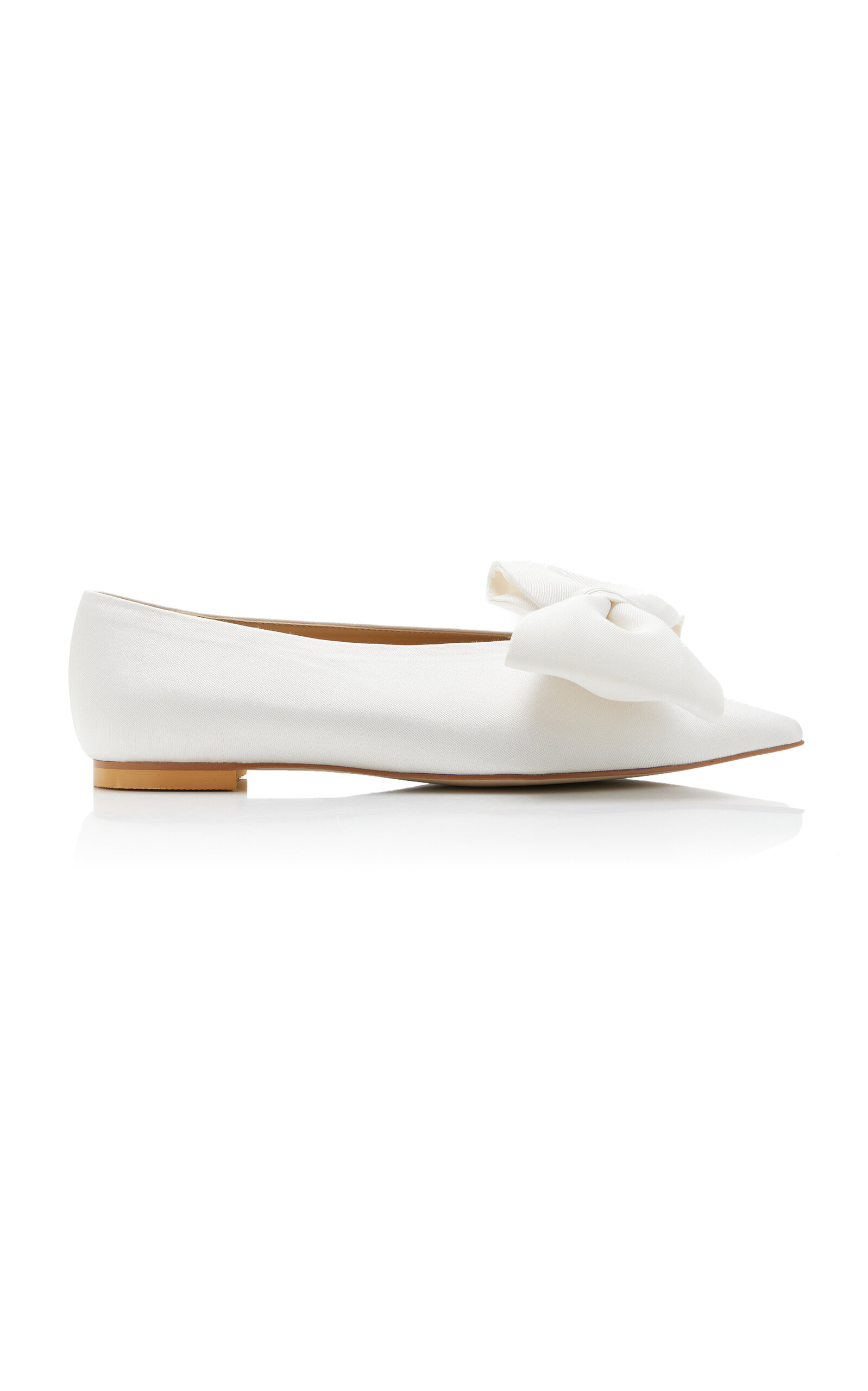 Kimhēkim Monroe Bow-Detailed Silk-Wool Satin Ballet Flats