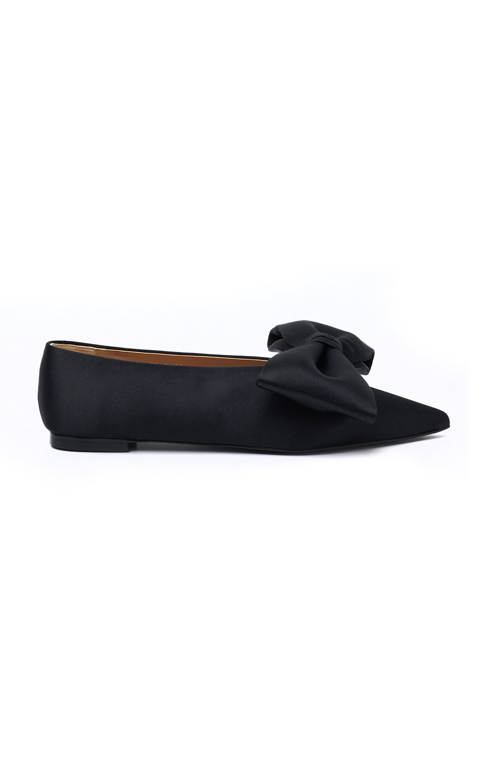 Kimhēkim Monroe Bow-Detailed Silk-Wool Satin Ballet Flats