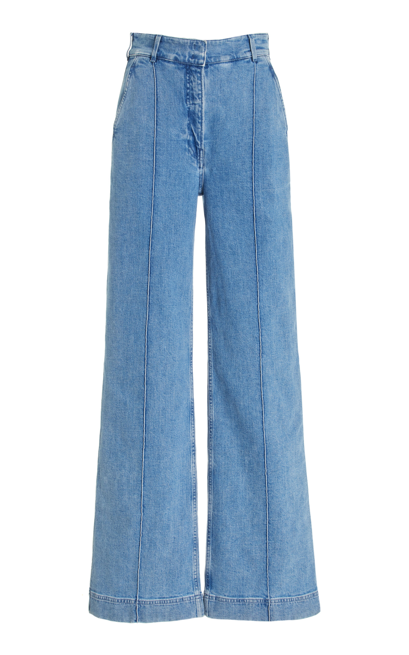 Stretch High-Rise Straight-Leg Jeans