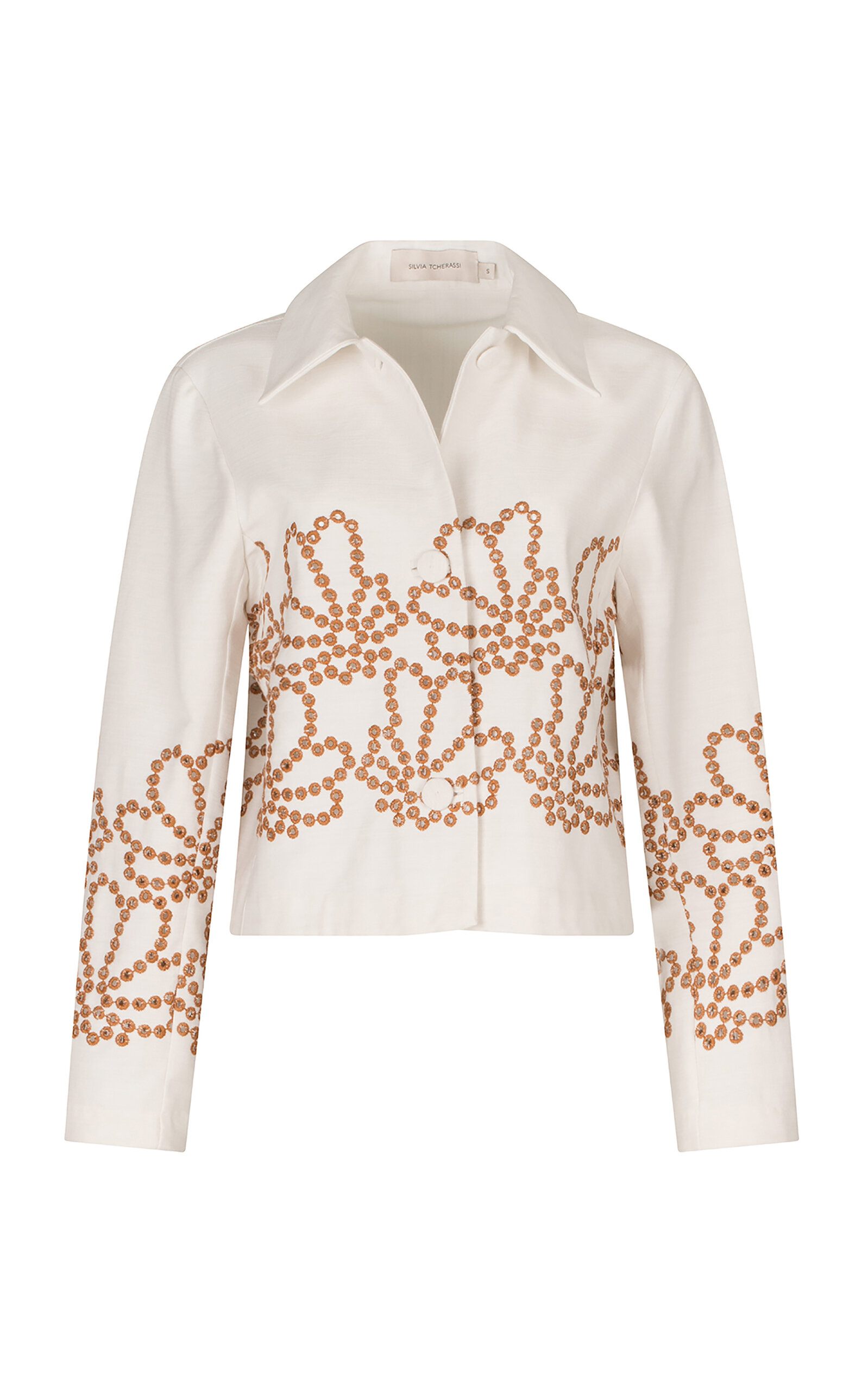 Silvia Tcherassi Gianna floral-jacquard belted blazer - Orange