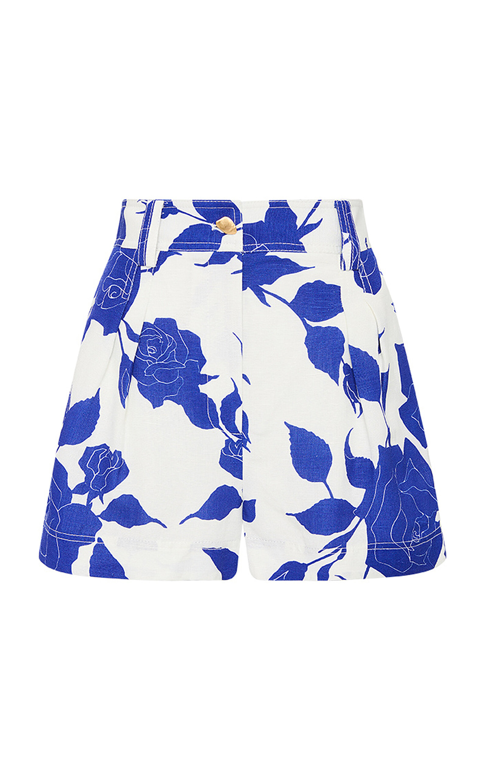 Belonging Printed Linen-Blend Shorts