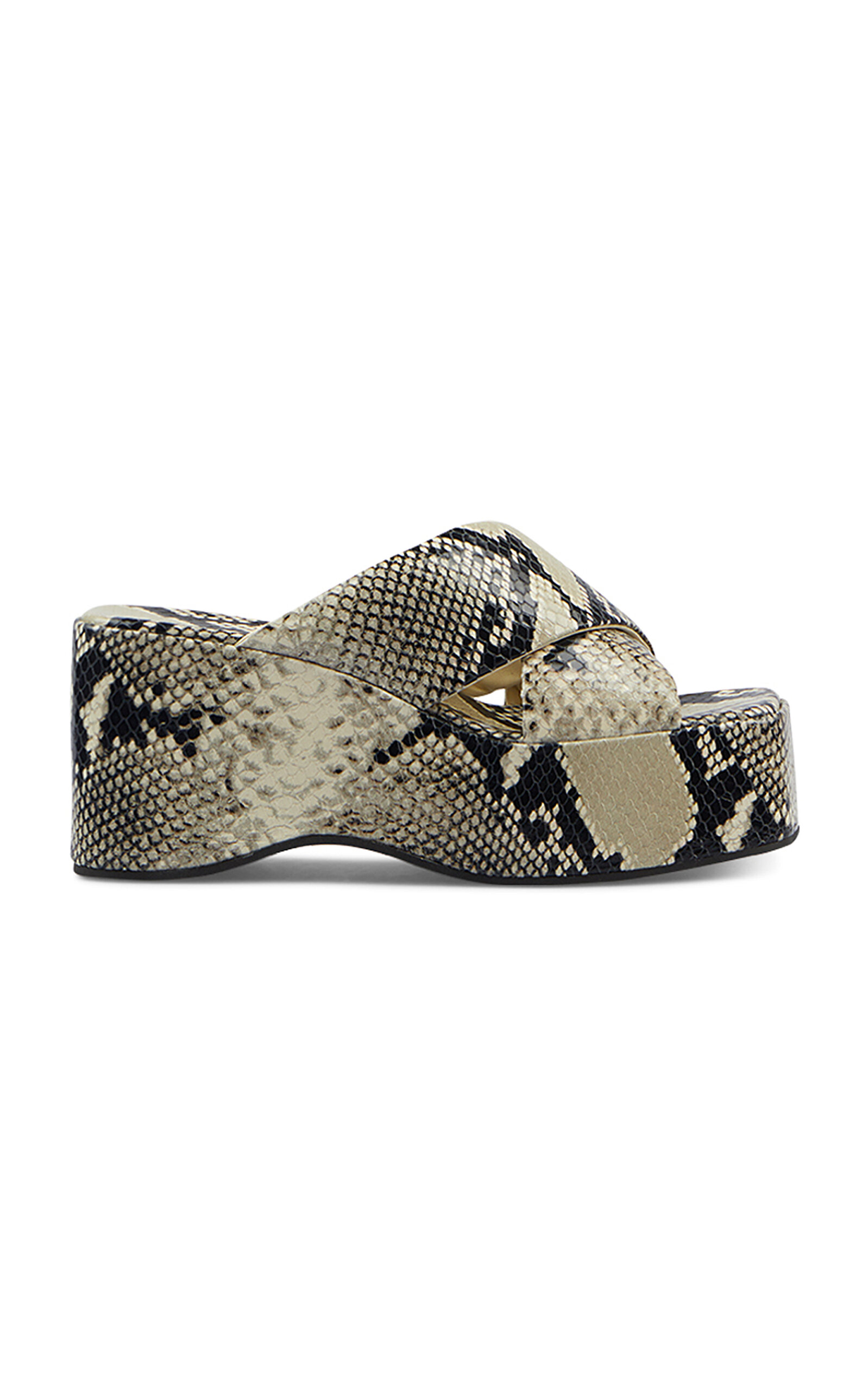 Vicky Snake-Effect Leather Platform Sandals