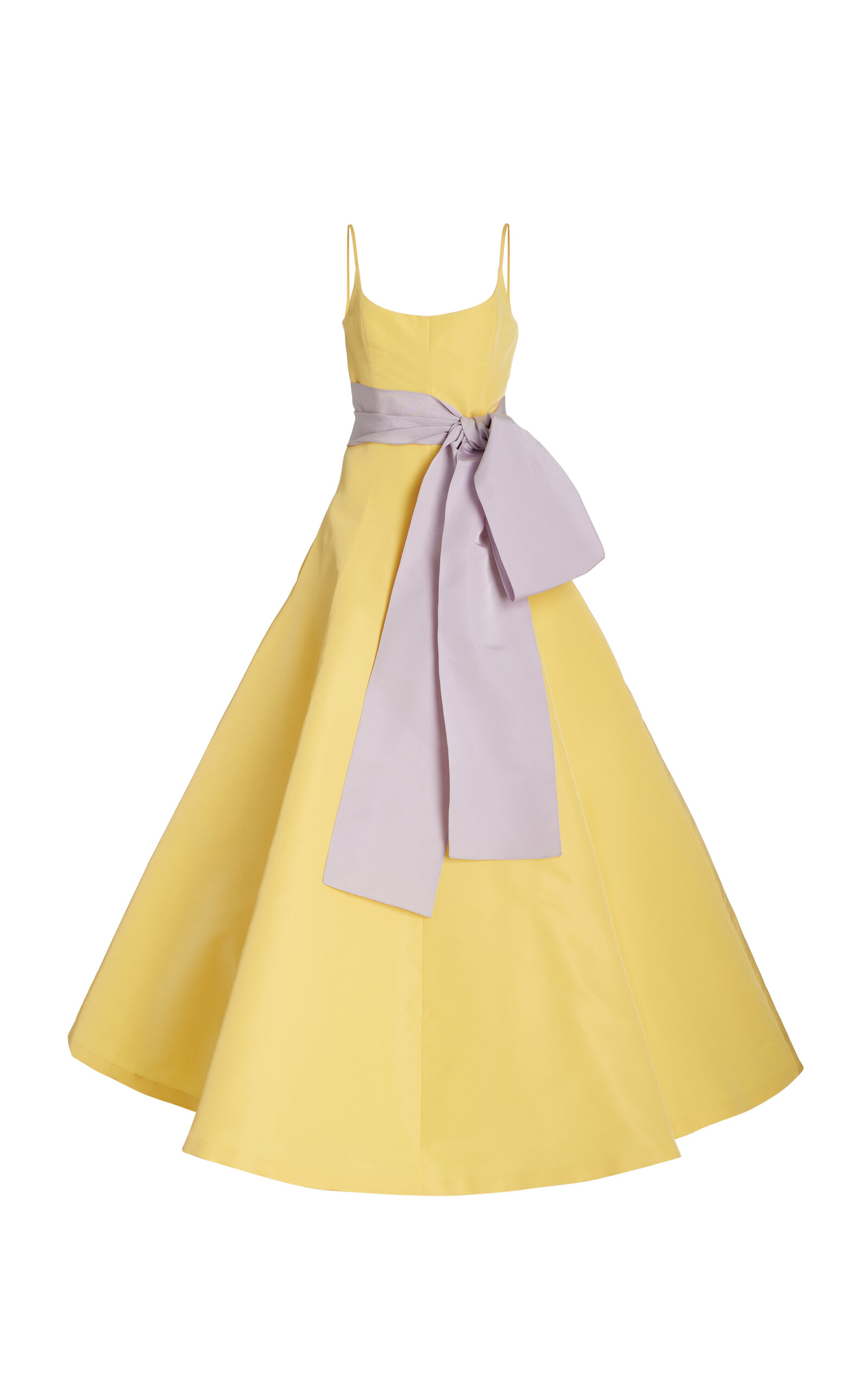 Carolina Herrera Sash-detailed Silk Ball Gown In Yellow