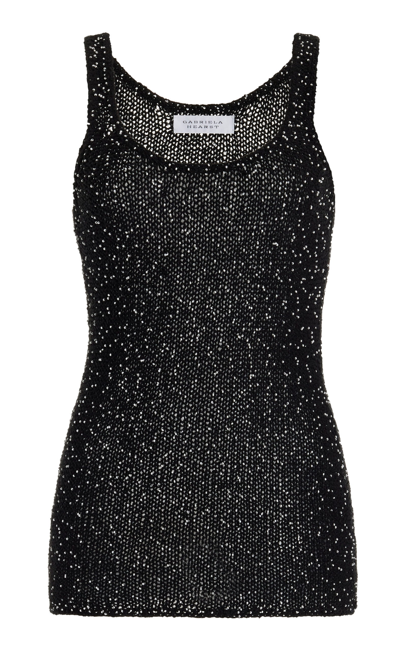 Sanne Beaded Knit Silk Tank Top