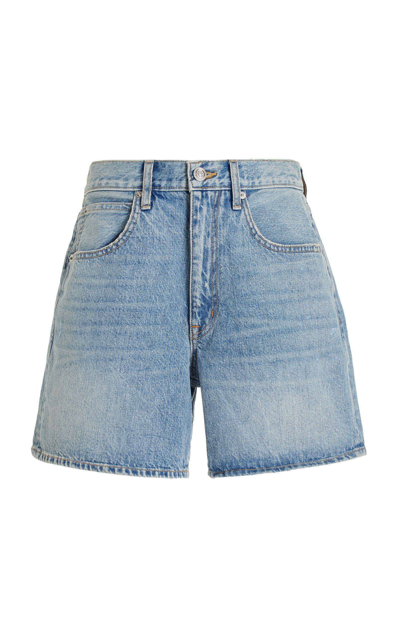 Shop Slvrlake Walker Denim Knee-length Shorts In Light Wash