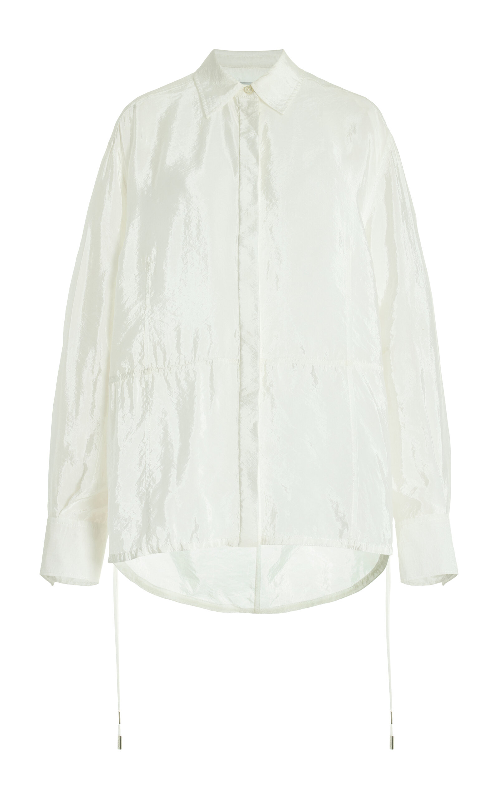 Shop Simkhai Laylah Parachute Oversized Crinkled-shell Shirt In White