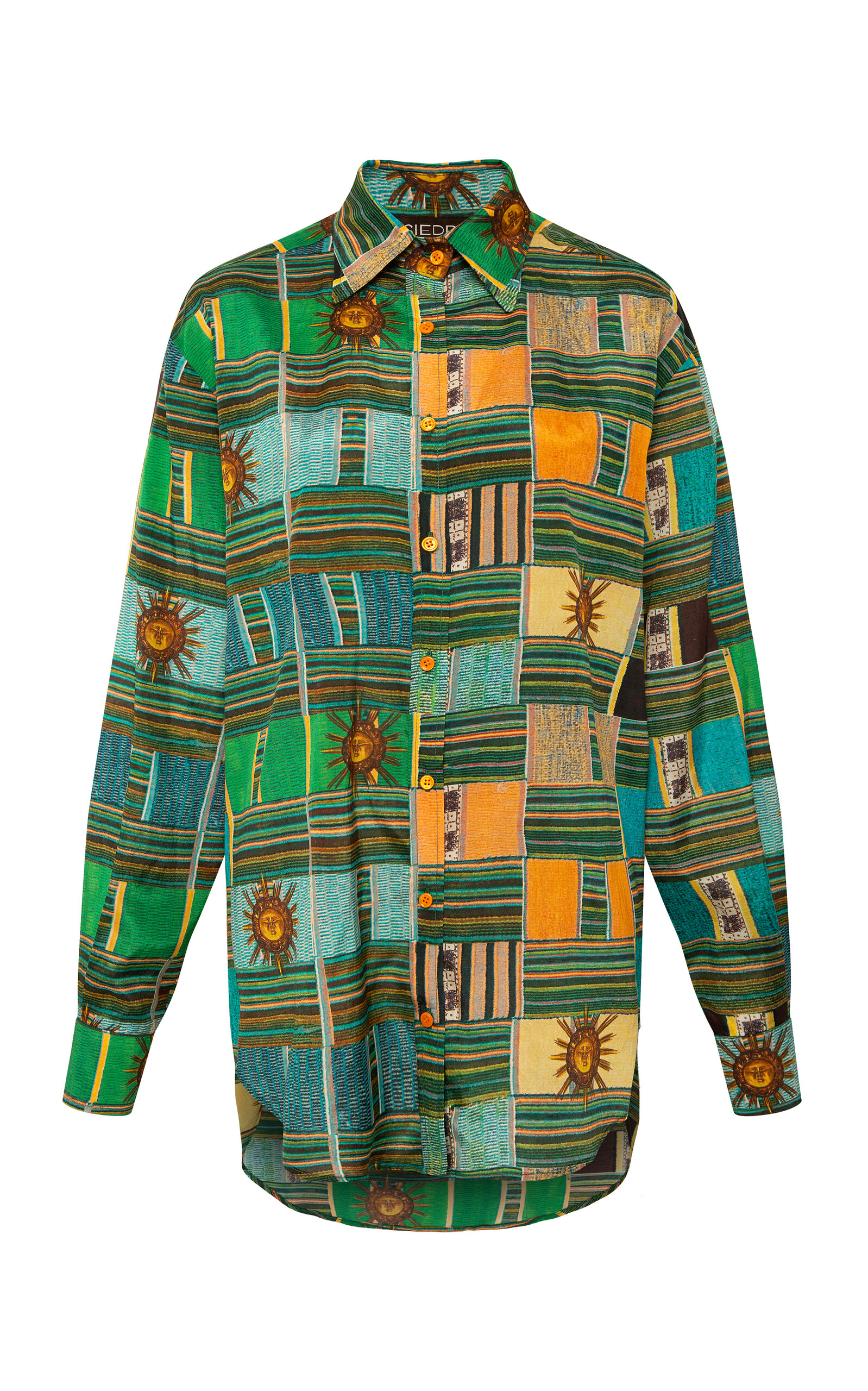 Siedres graphic-print Long-Sleeve Top - Green