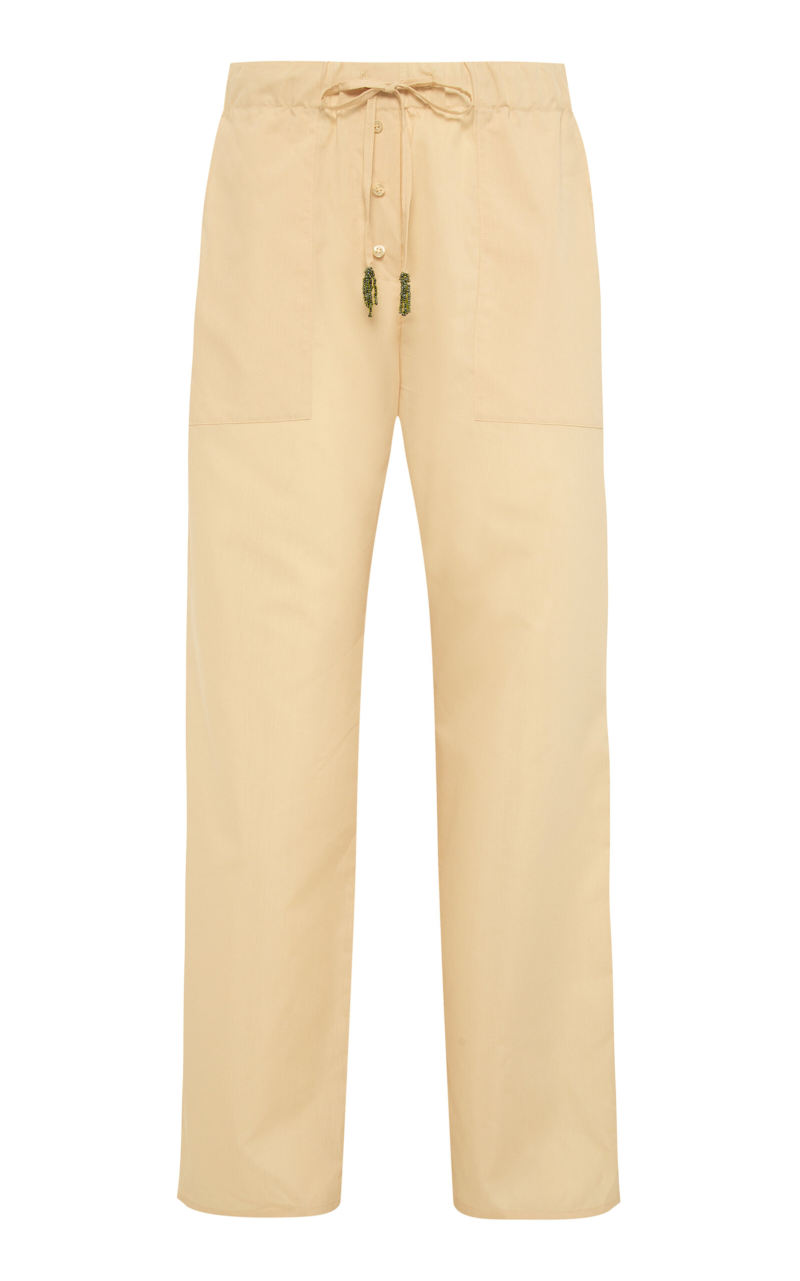 Siedres Pila Bead-embellished Cotton Trousers In White