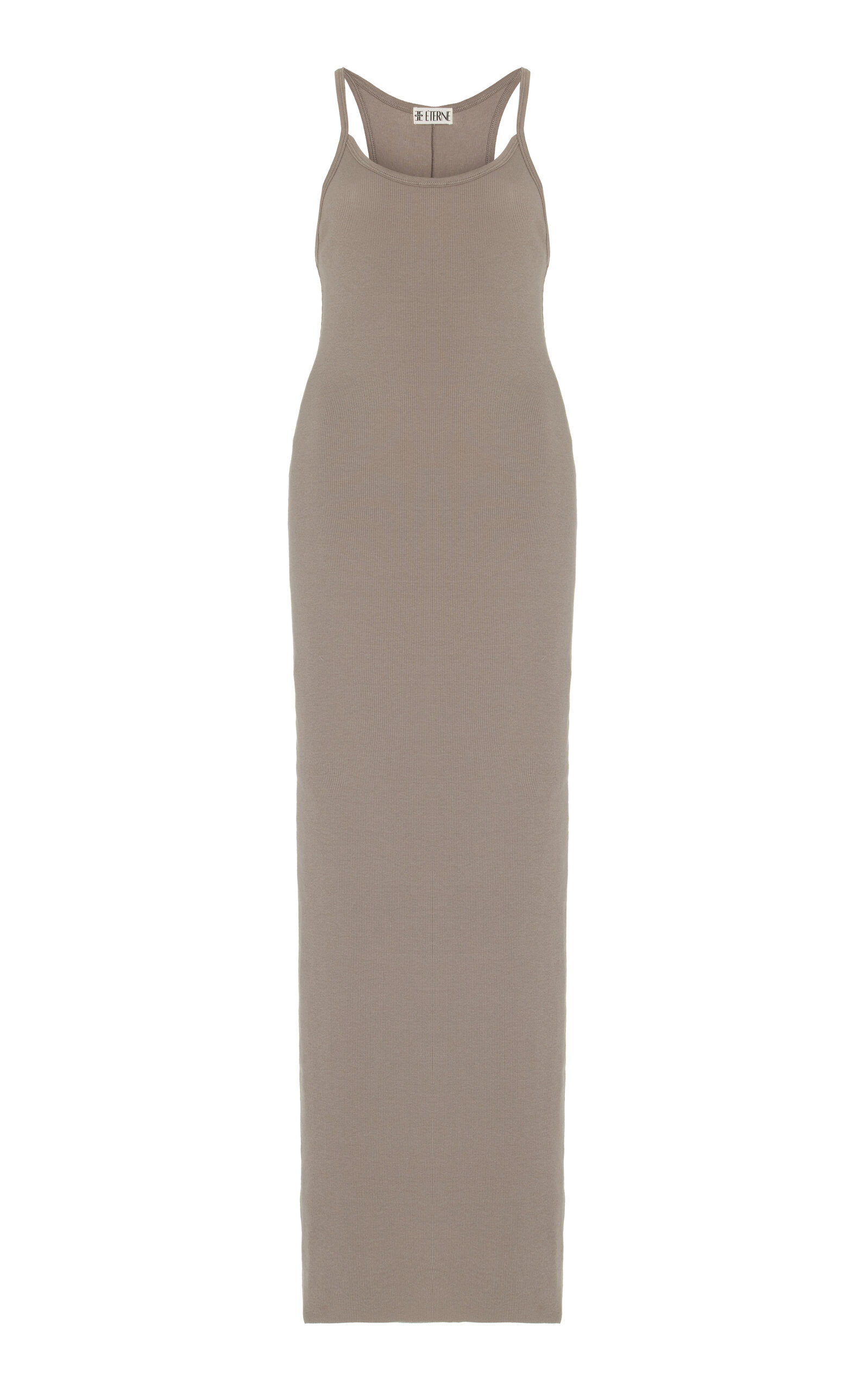 Shop Éterne Jersey Maxi Tank Dress In Brown