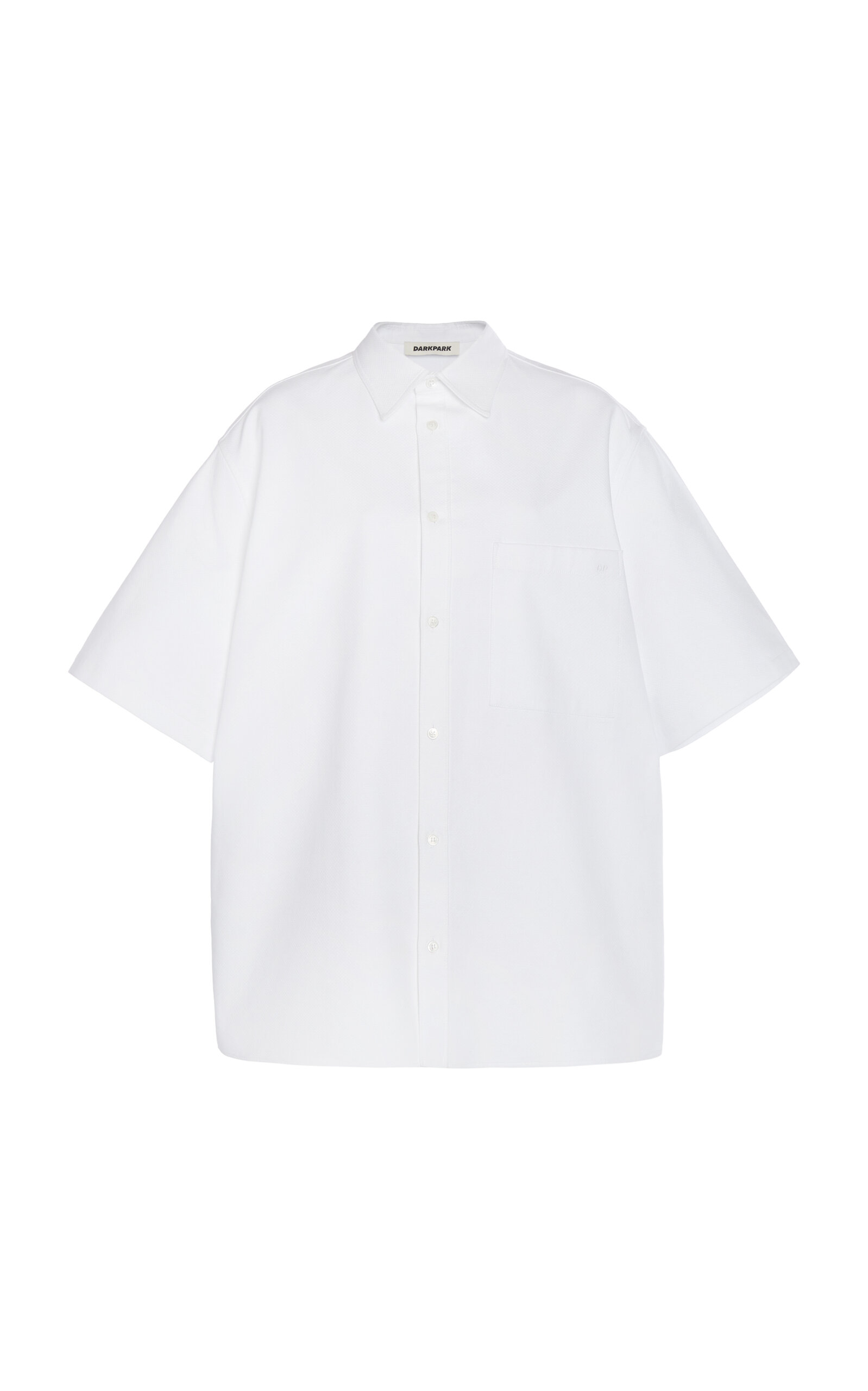Shop Darkpark Vale Oversized Cotton Shirt In White