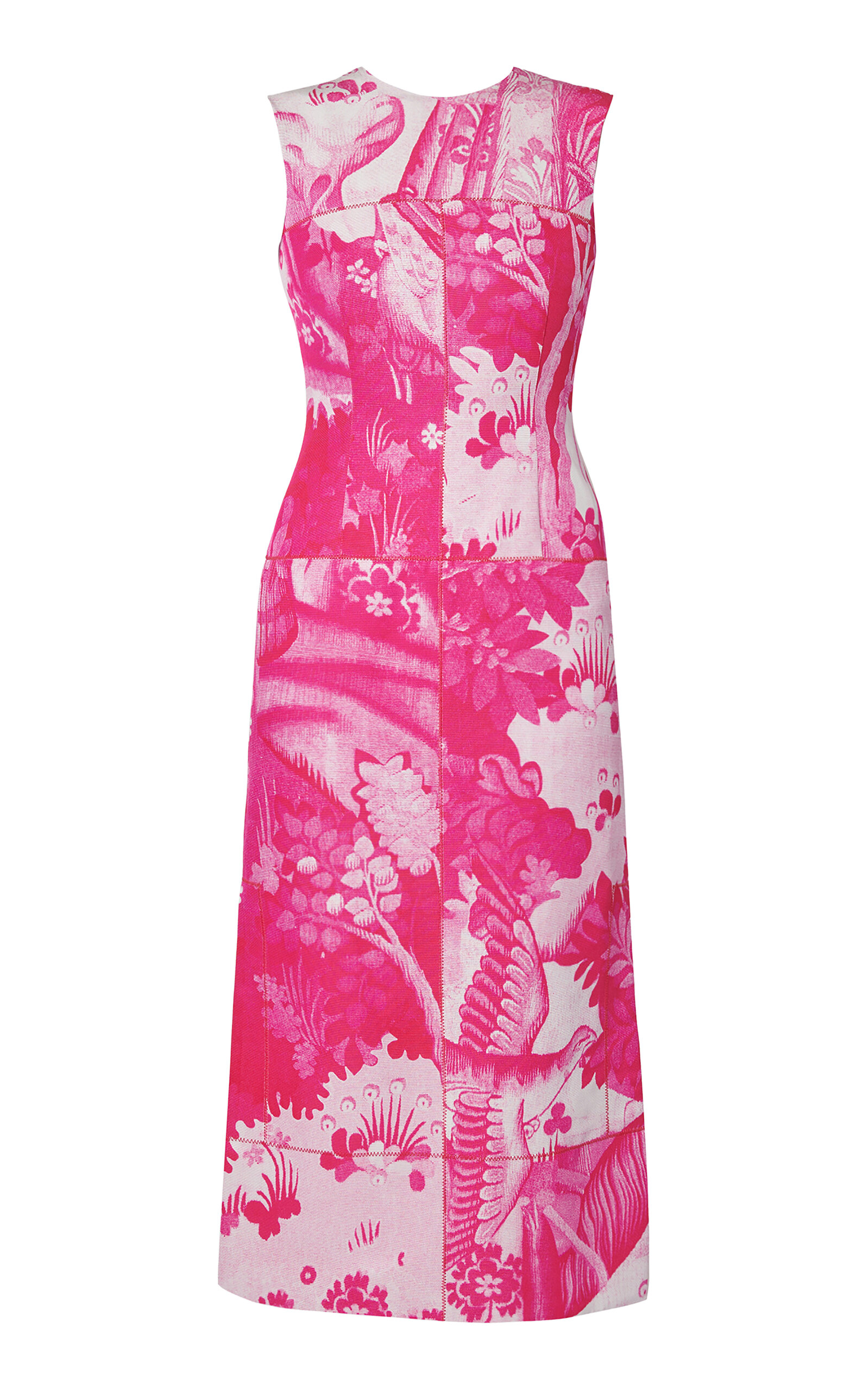 Erdem Sleeveless Cotton Faille Midi Dress In Pink