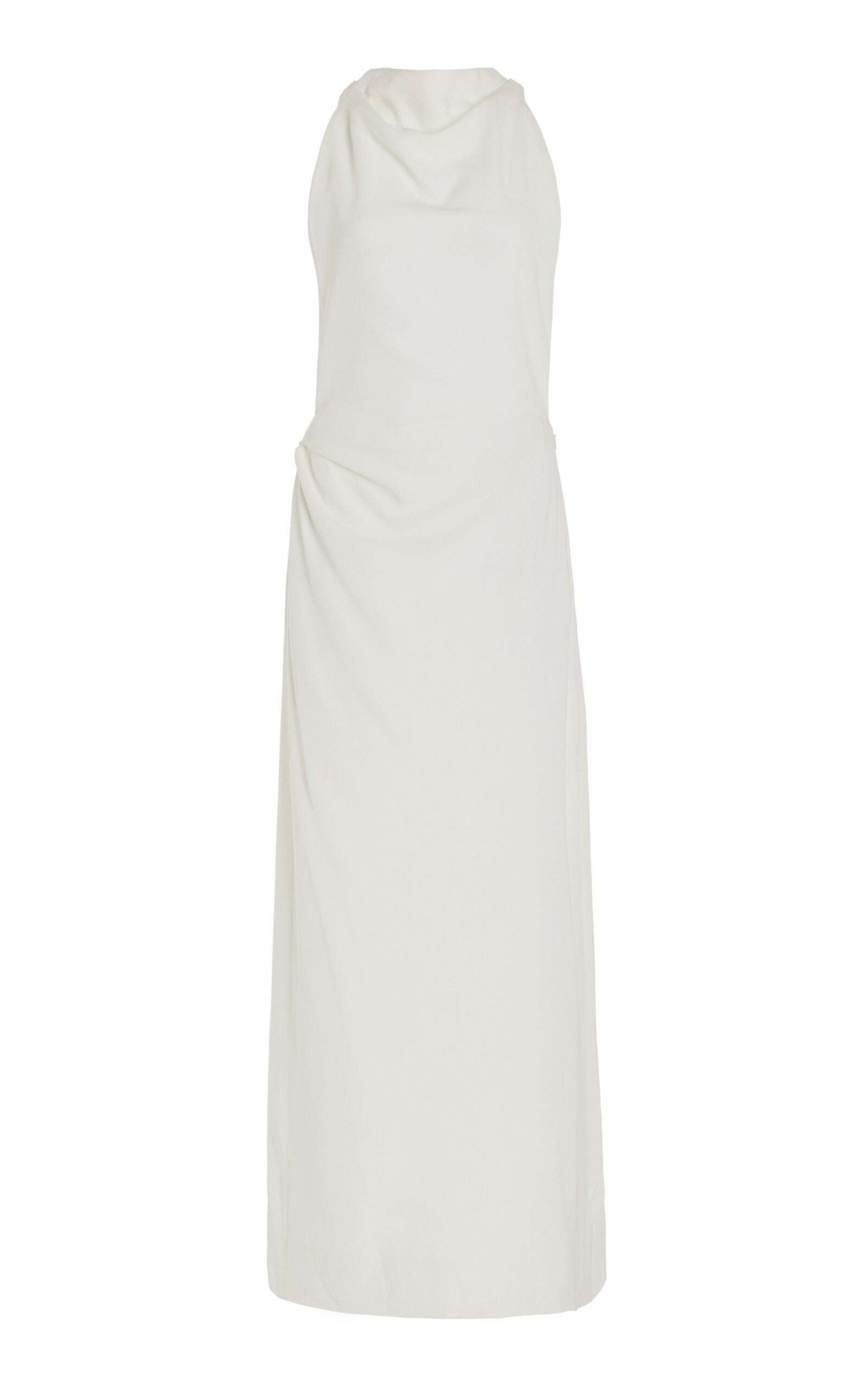 Shop Proenza Schouler Faye Twist-back Matte-crepe Maxi Dress In White