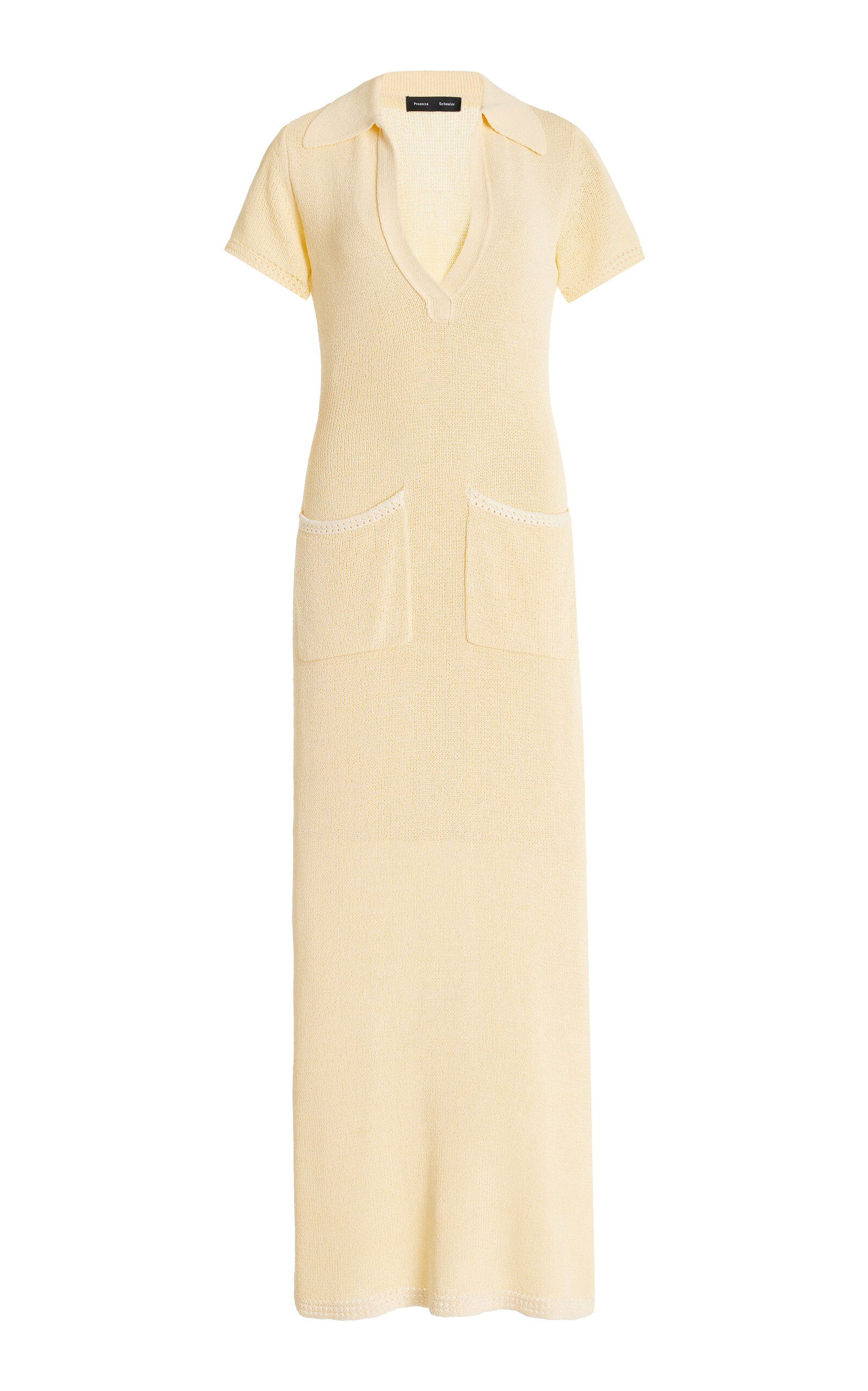 Shop Proenza Schouler Auden Textured-knit Maxi Dress In Yellow