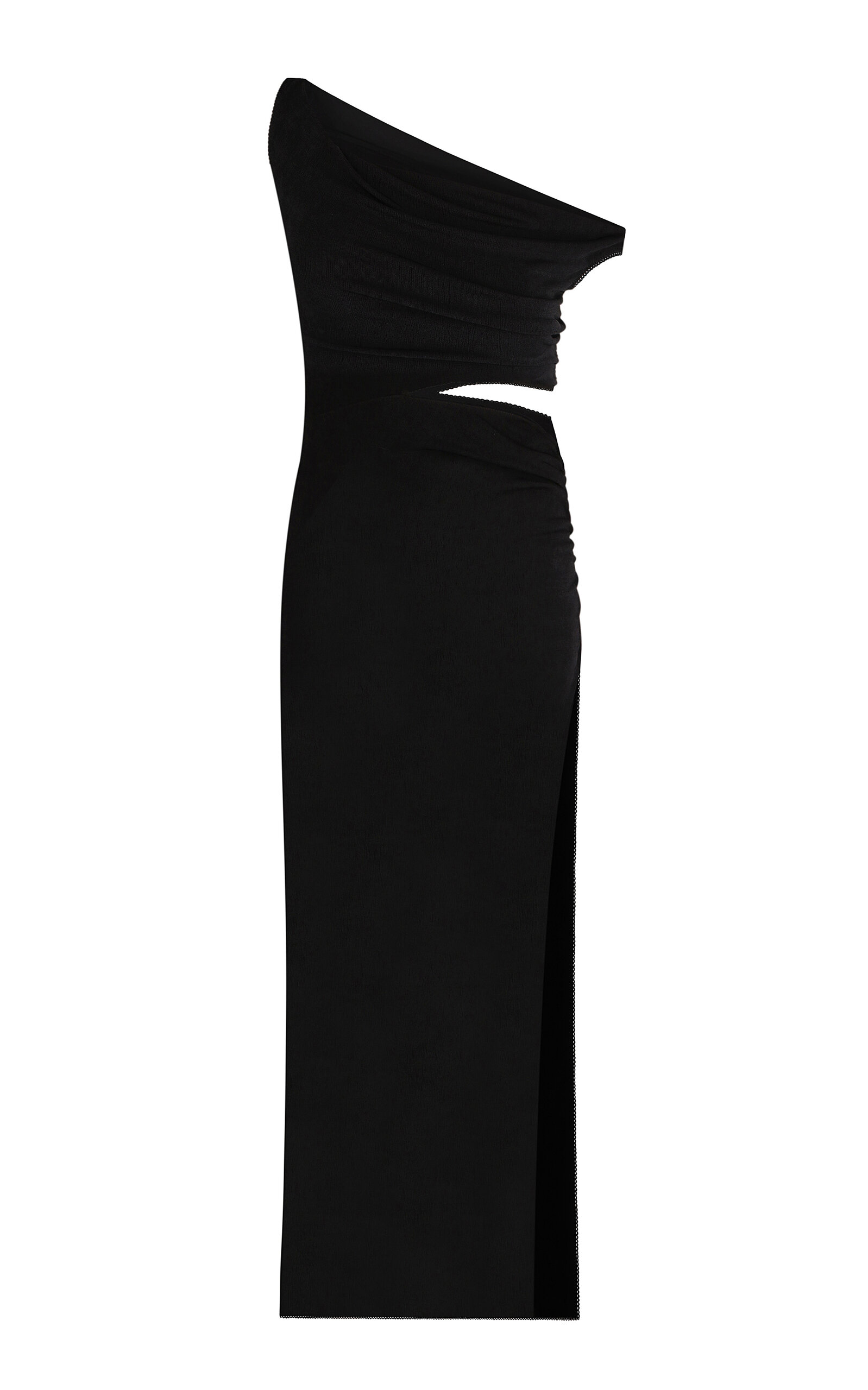 Shop Anna October Willow Draped Off-the-shoulder Maxi Dress In Black