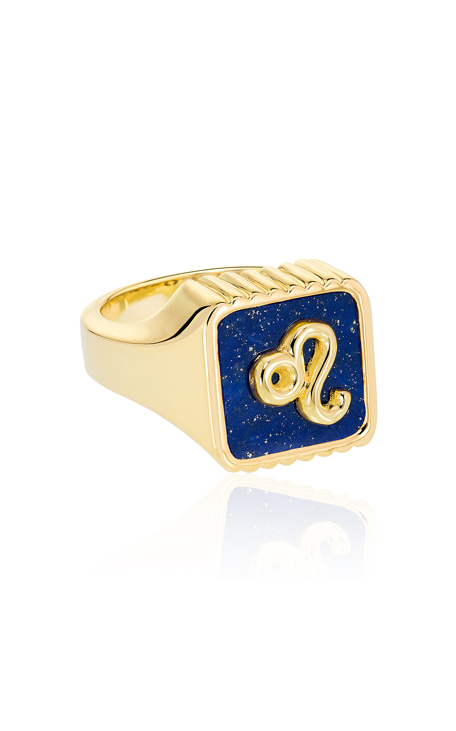 Sauer 18k Yellow Gold Leo Ring With Lapis Lazuli In Blue