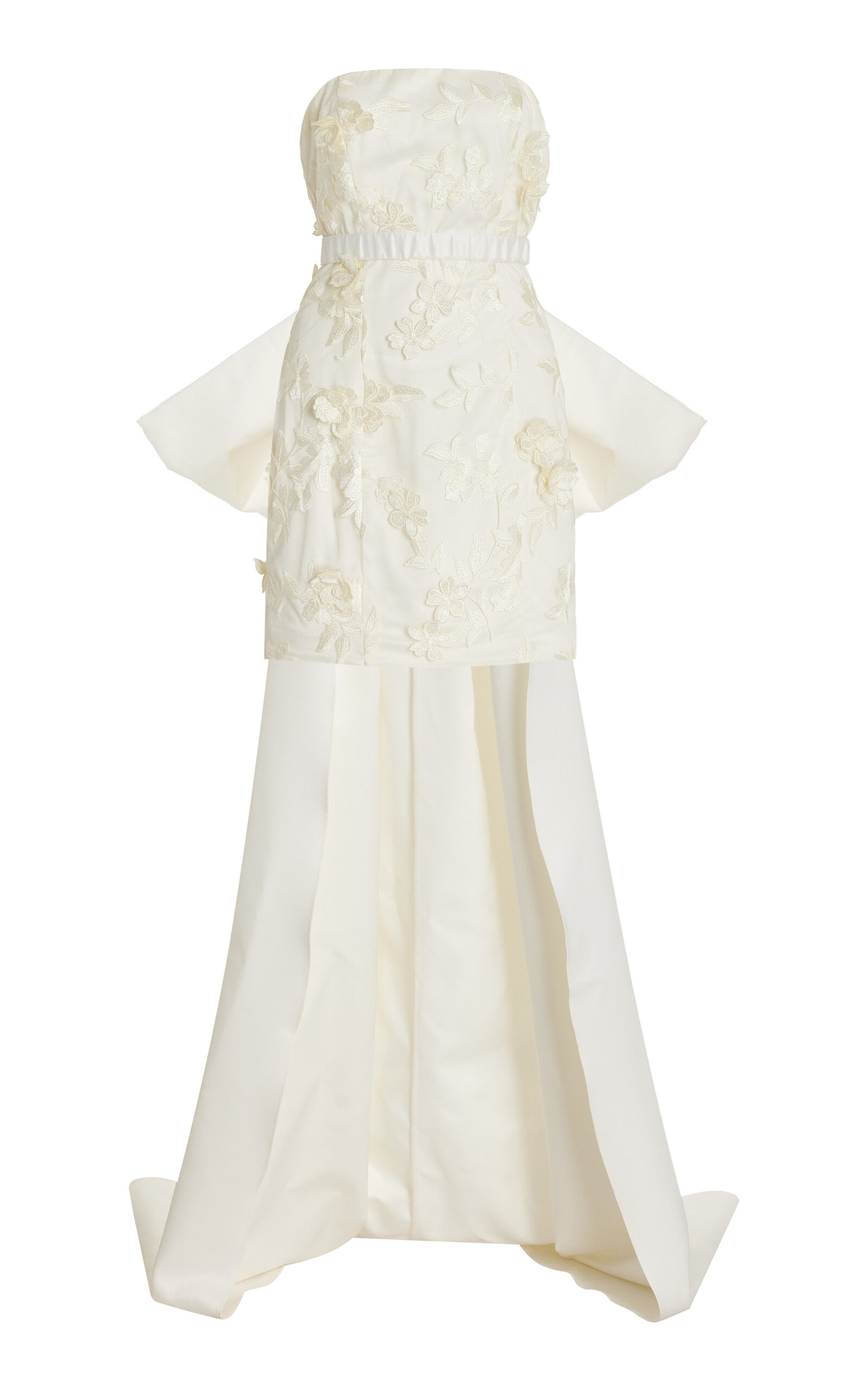 Shop Rotate Birger Christensen Floral-appliquéd Crepe Mini Dress In White