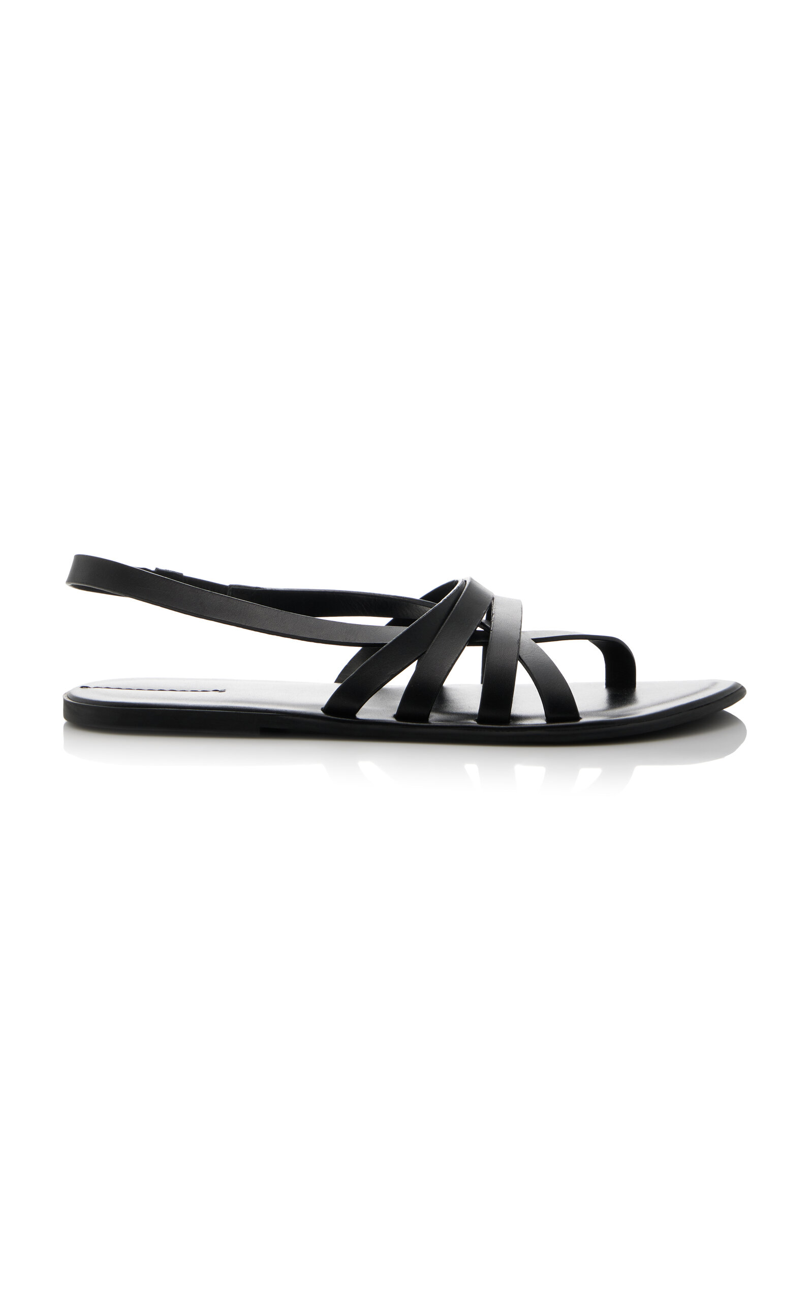 Shop The Row Line Leather Slingback Sandals In Black