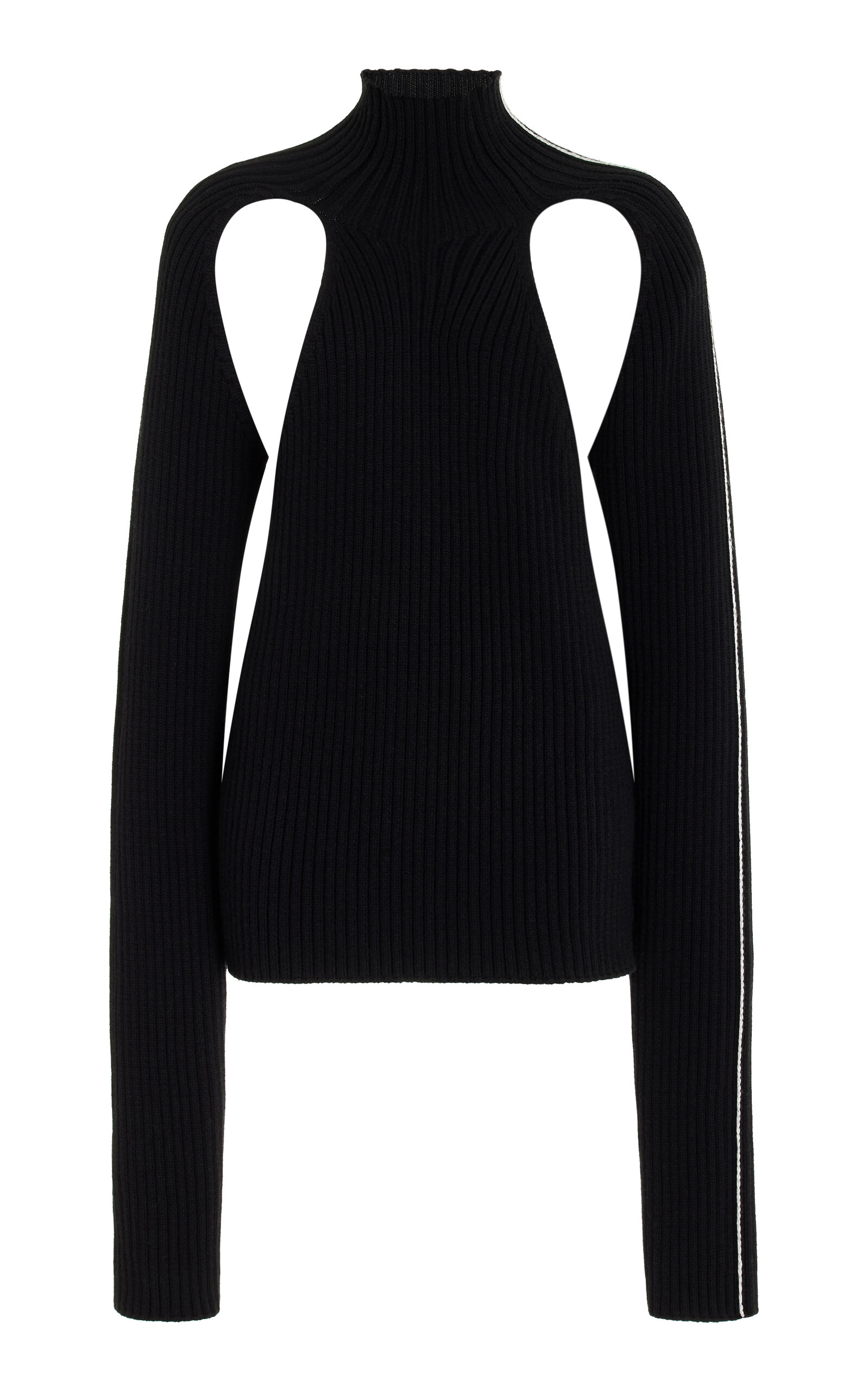 Shop Peter Do Cutout Wool Sweater In Black