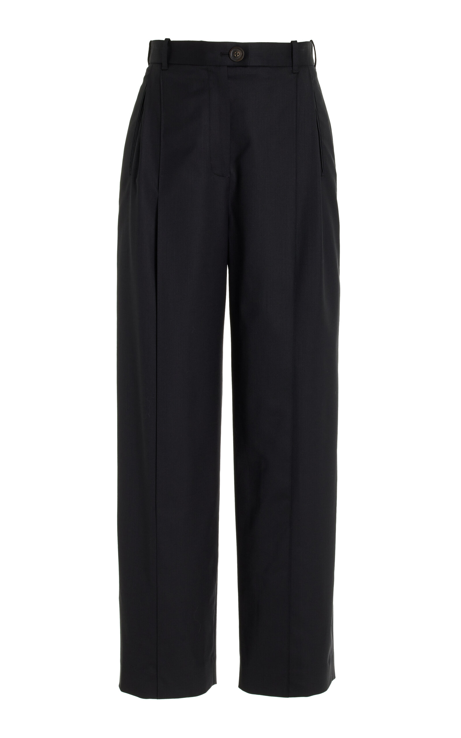 Shop Peter Do Split-front Wool Trousers In Black