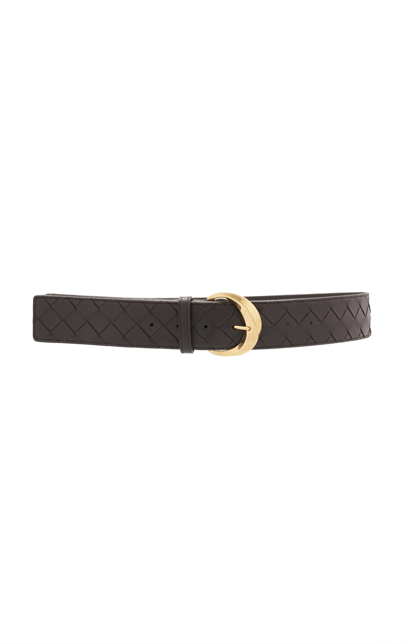 Shop Bottega Veneta Essential Twist Intrecciato Leather Belt In Black