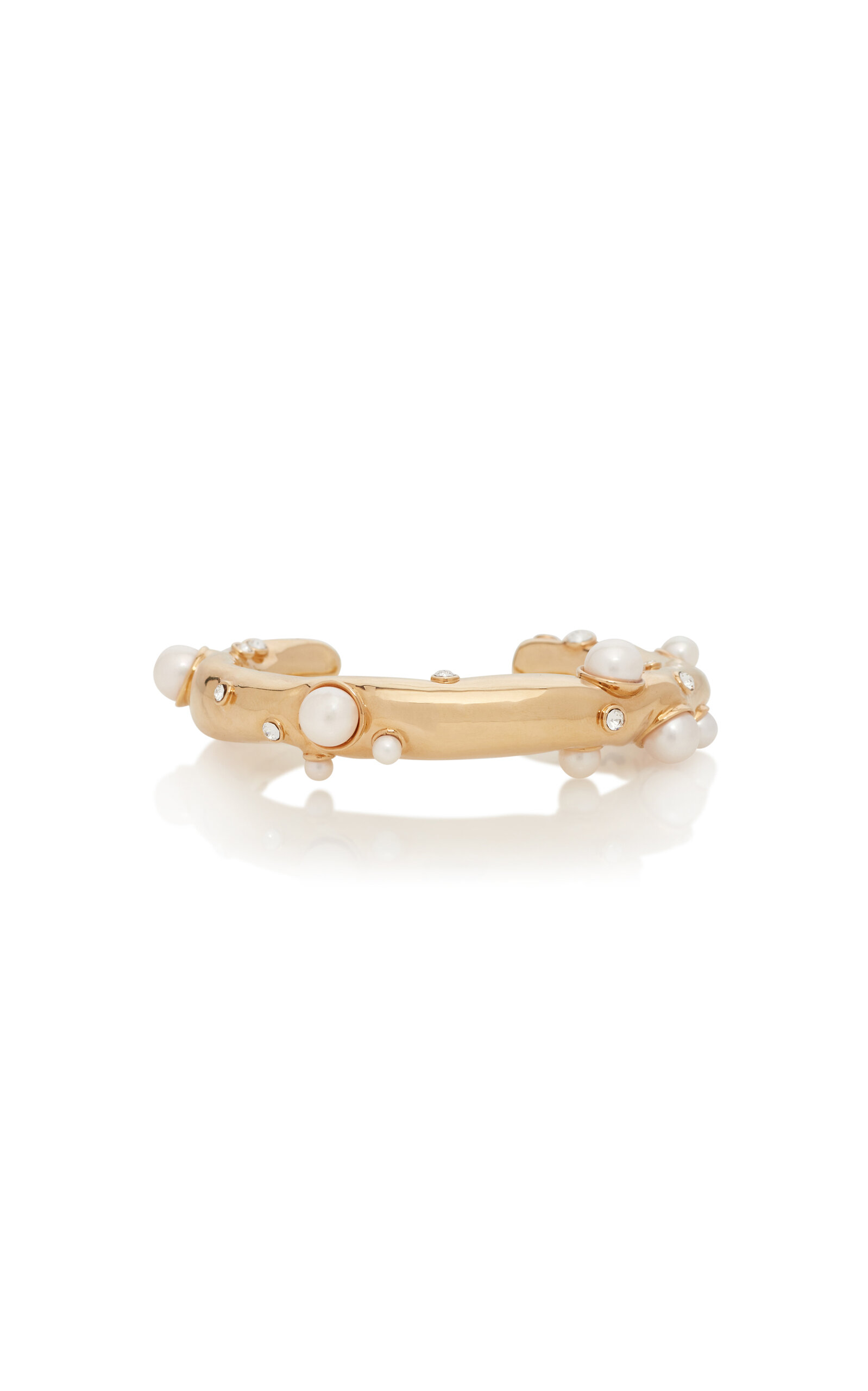 Gold-Plated Pearl; Crystal Cuff