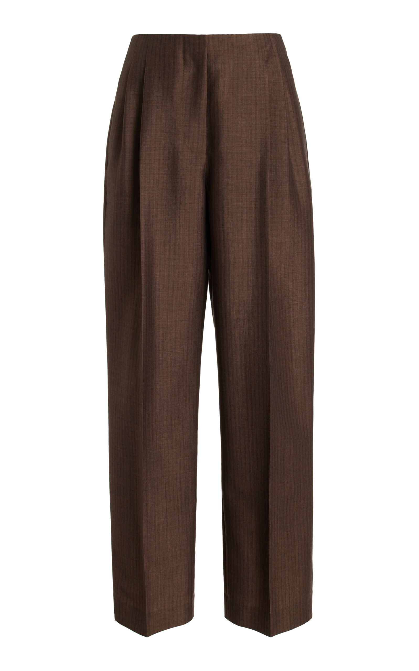The Row Lonan Pleated Mohair-wool Straight-leg Pants In Neutral