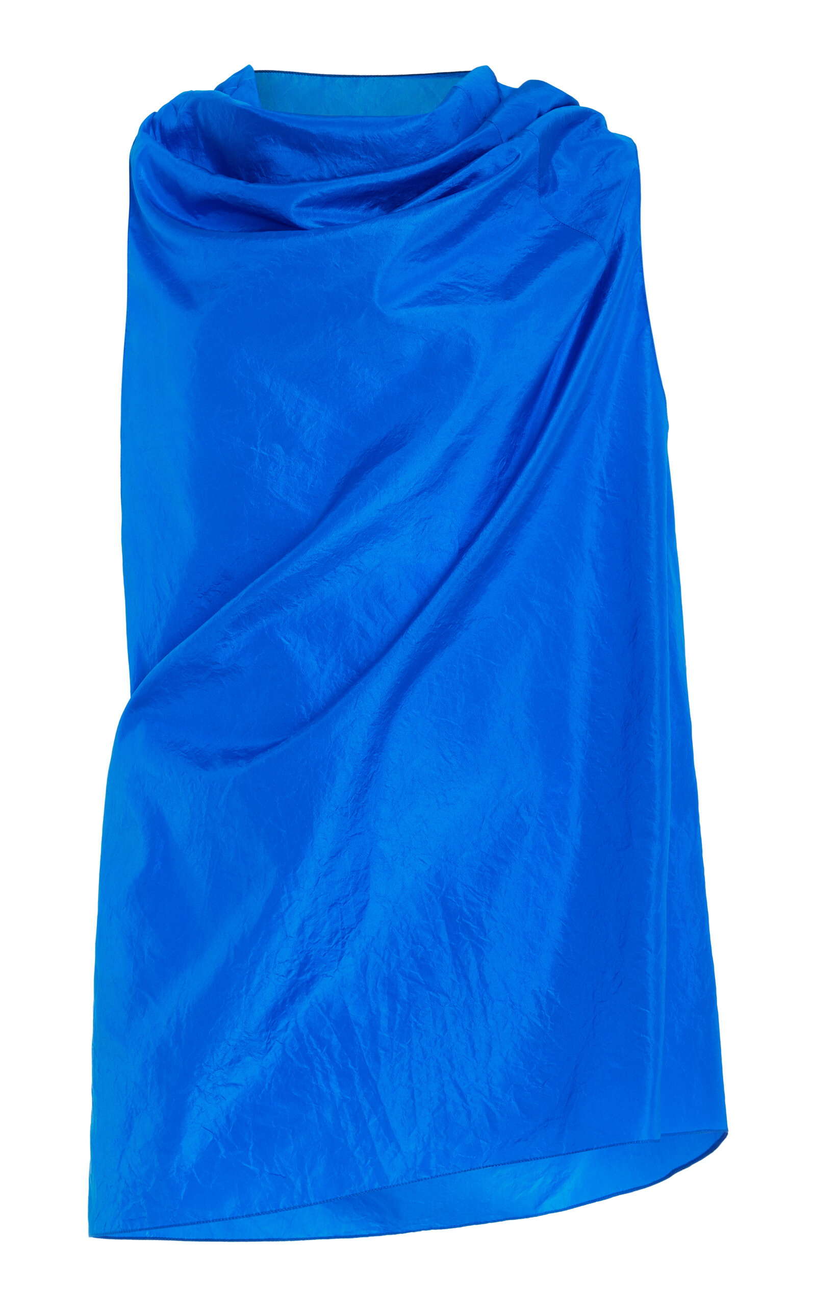 Shop The Row Aria Draped Silk Sleeveless Top In Blue