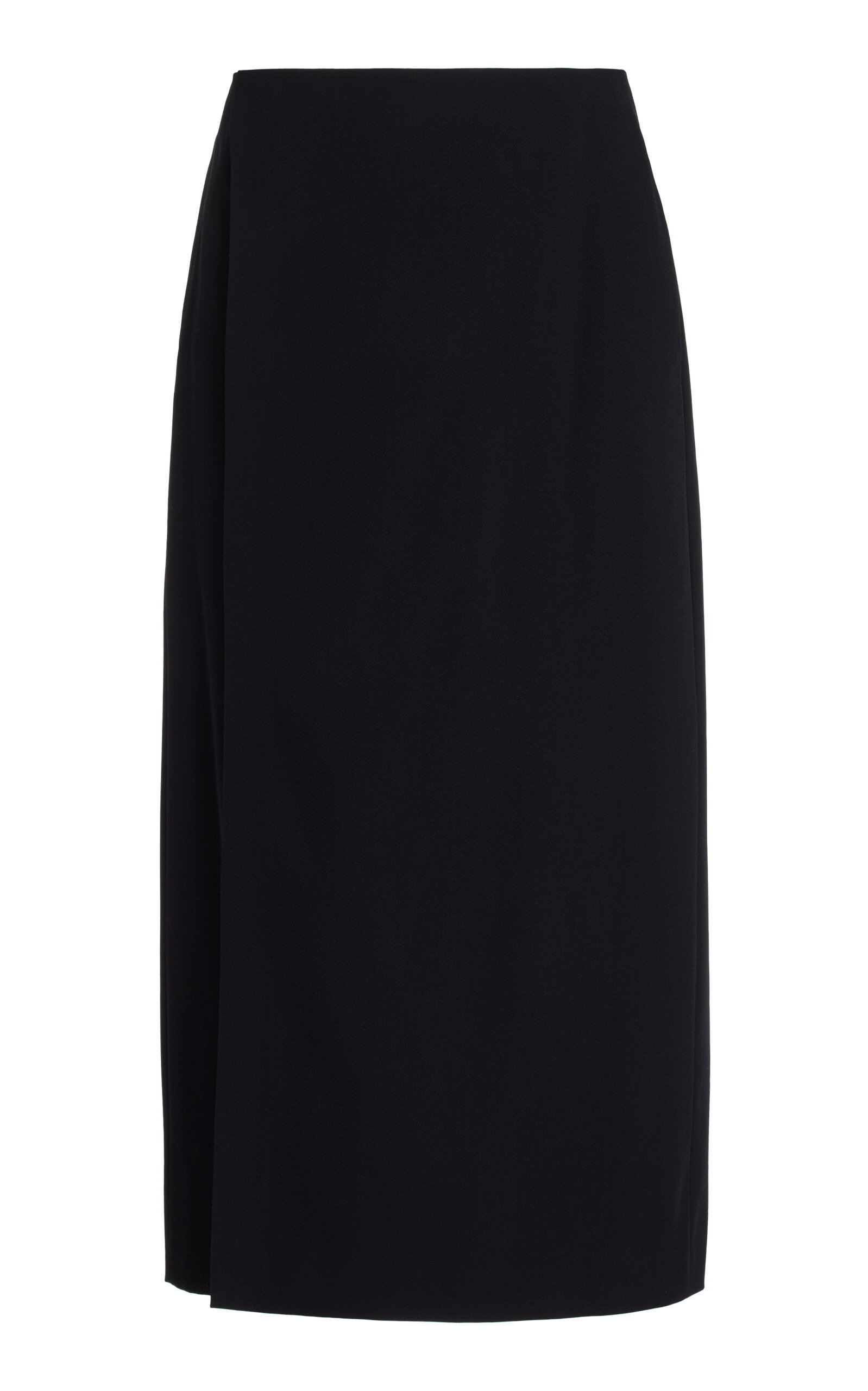 Kavi Wrapped Wool Column Midi Skirt