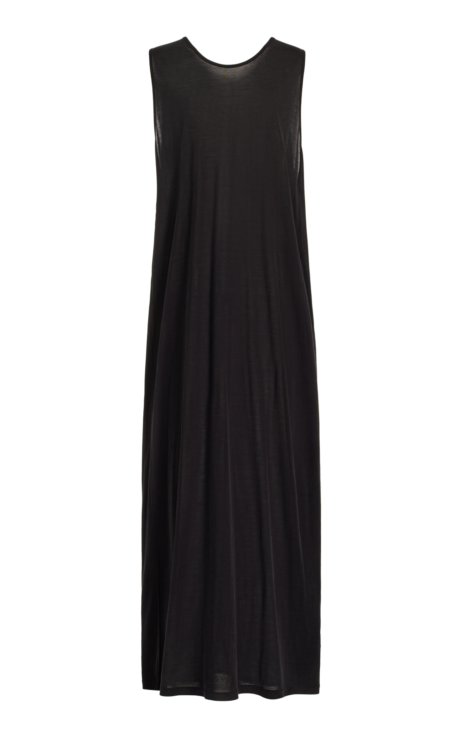 Shop The Row Lidia Knit Silk Maxi Dress In Grey