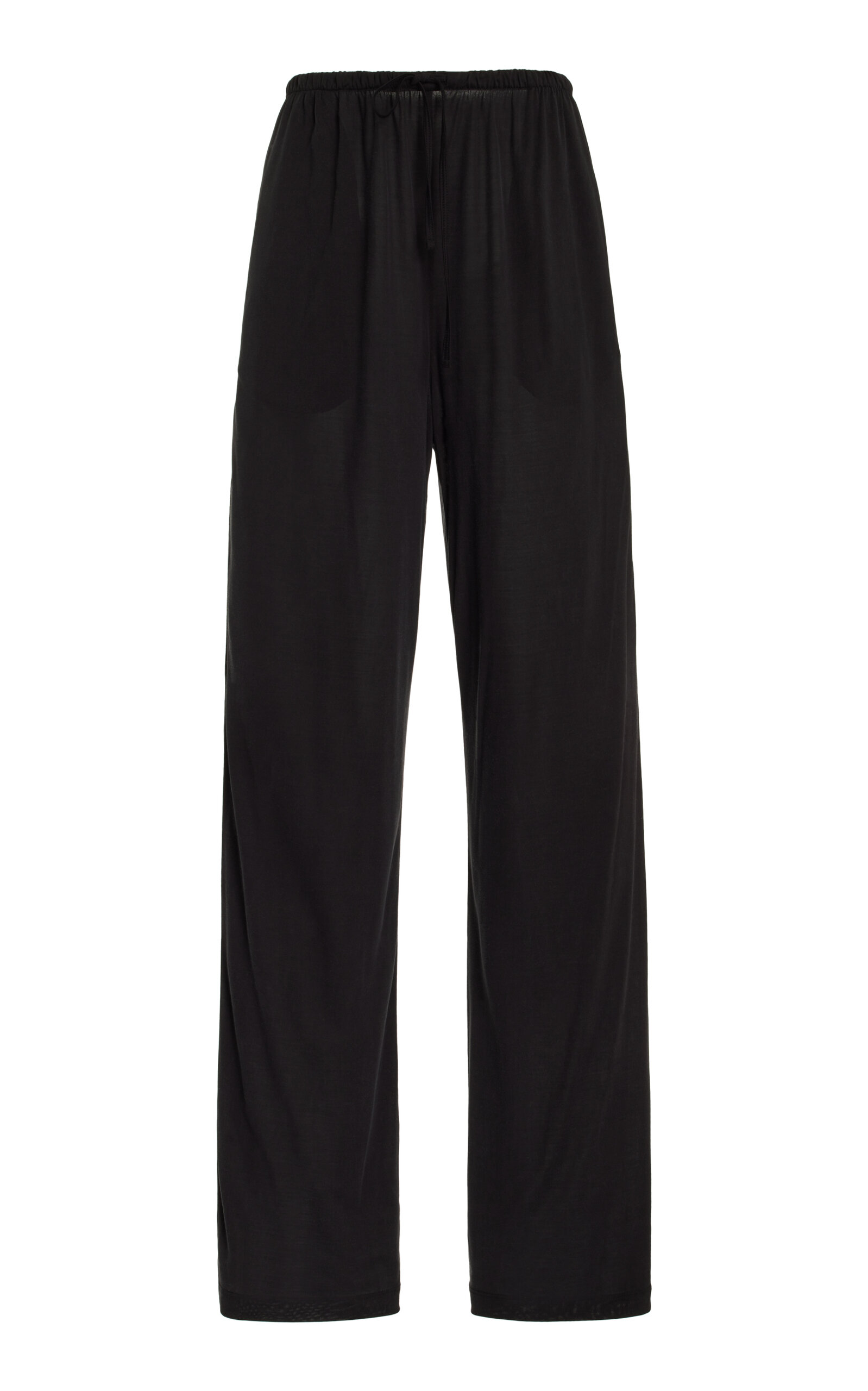 Shop The Row Lanuit Knit Silk Wide-leg Pants In Grey