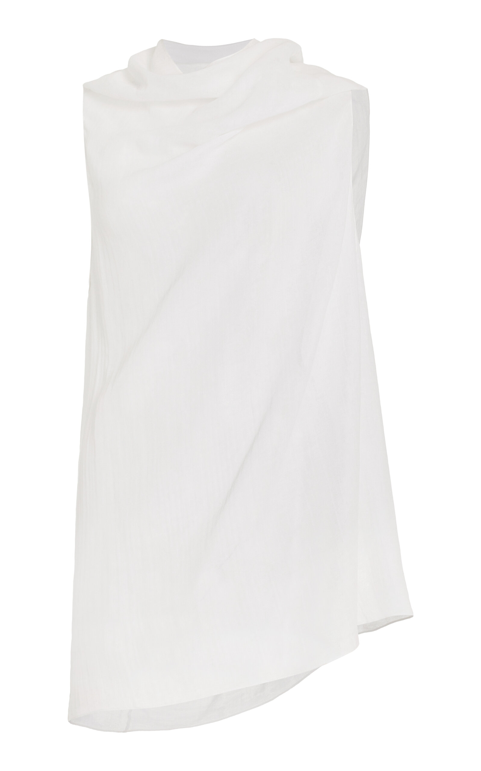 Shop The Row Aria Draped Cotton Sleeveless Top In Ivory