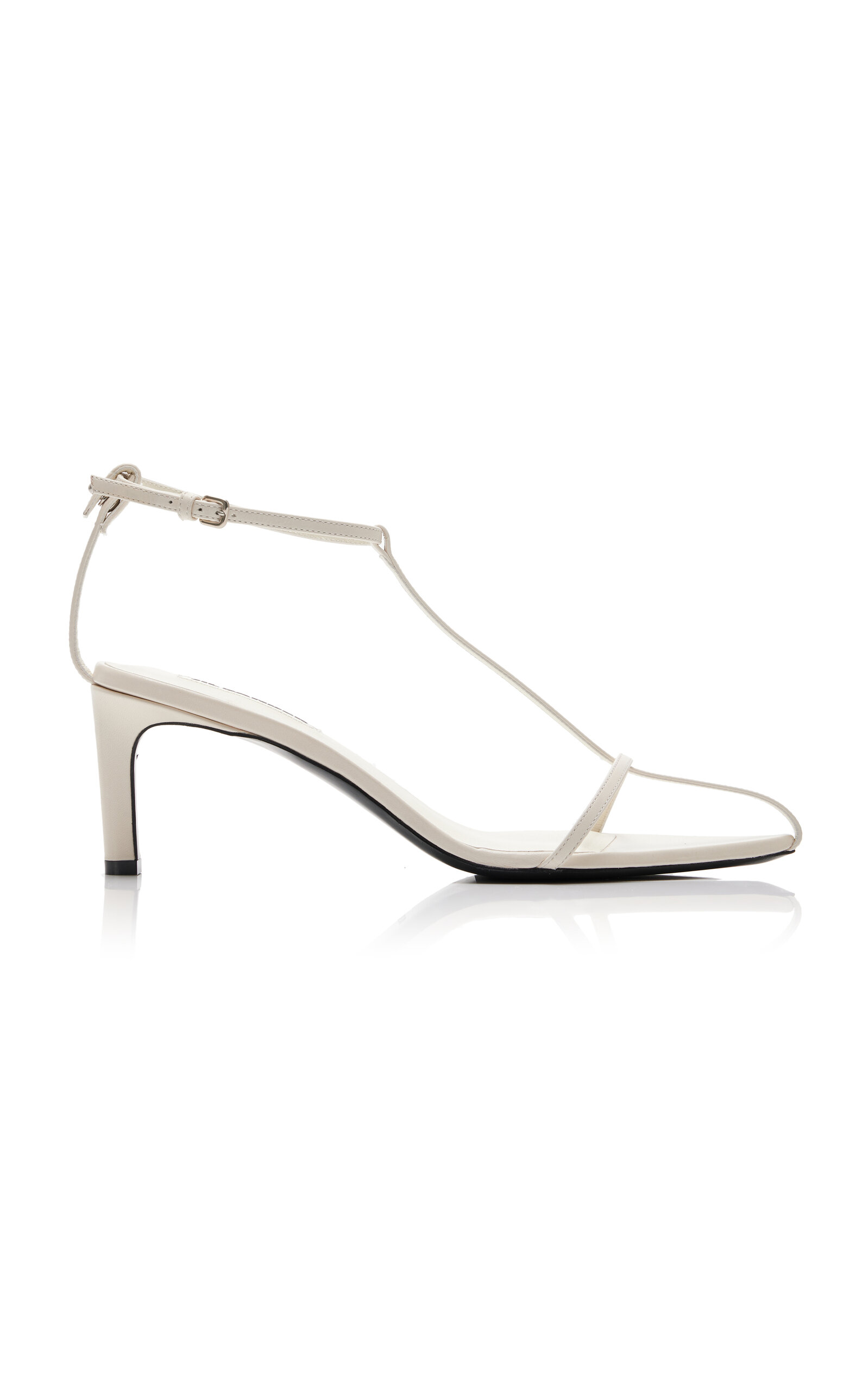 Shop Jil Sander Leather Sandals In White