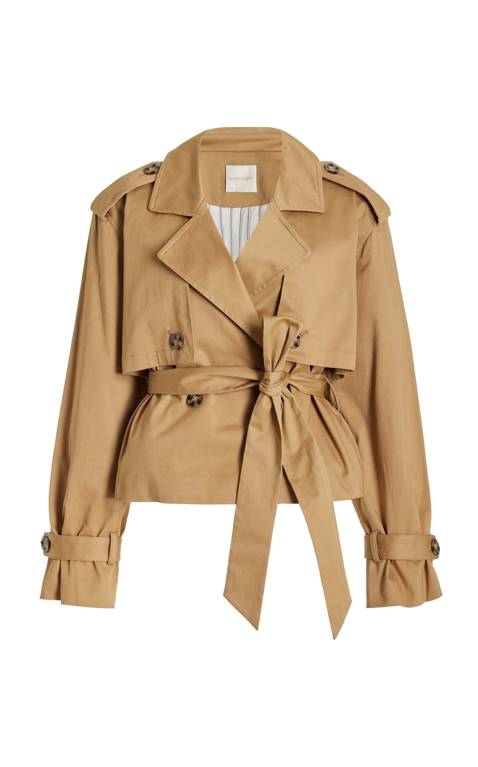 FAVORITE DAUGHTER THE CHARLES STRETCH-COTTON CROPPED TRENCH COAT