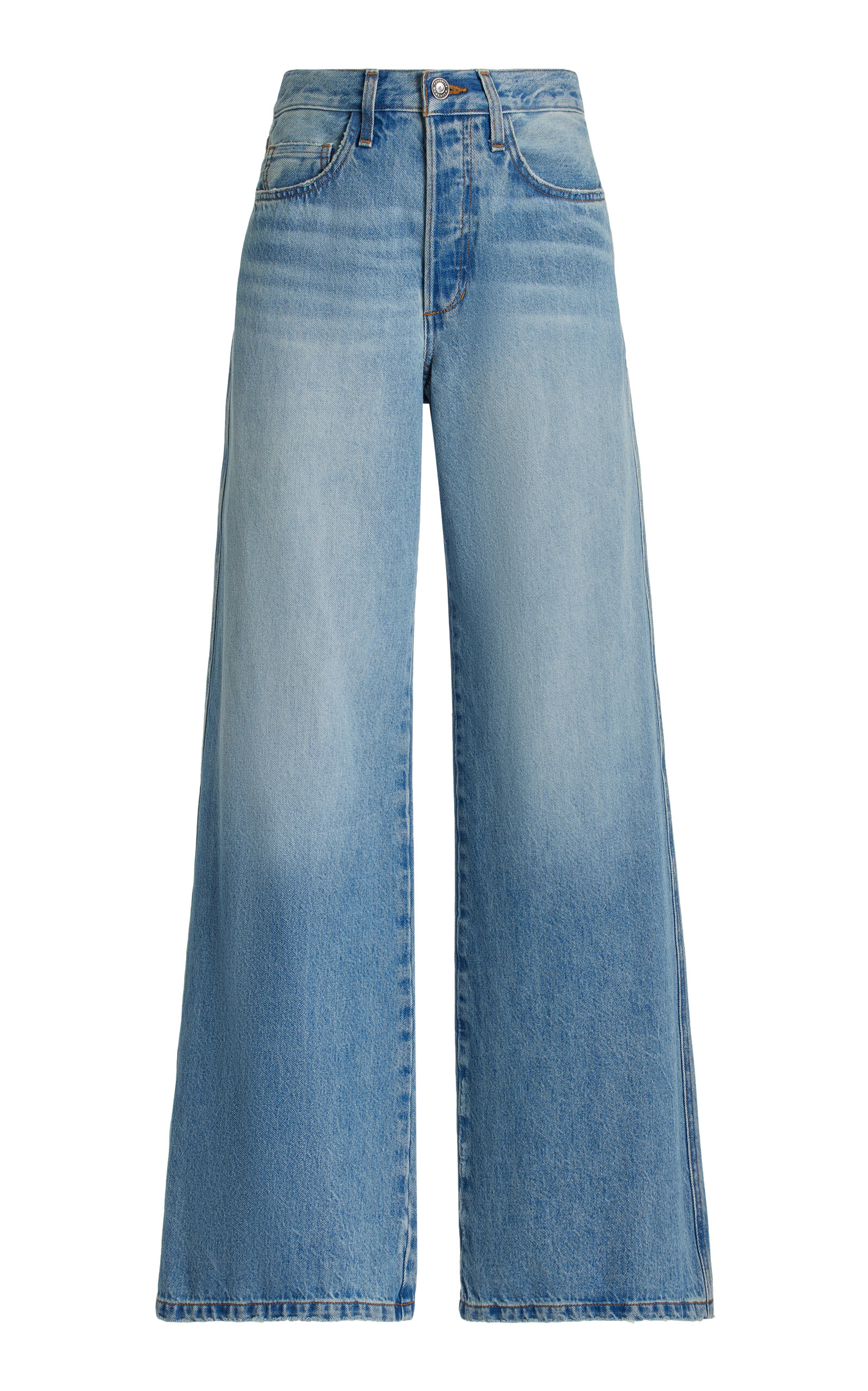 Shop Favorite Daughter The Masha Rigid High-rise Wide-leg Jeans In Medium Wash