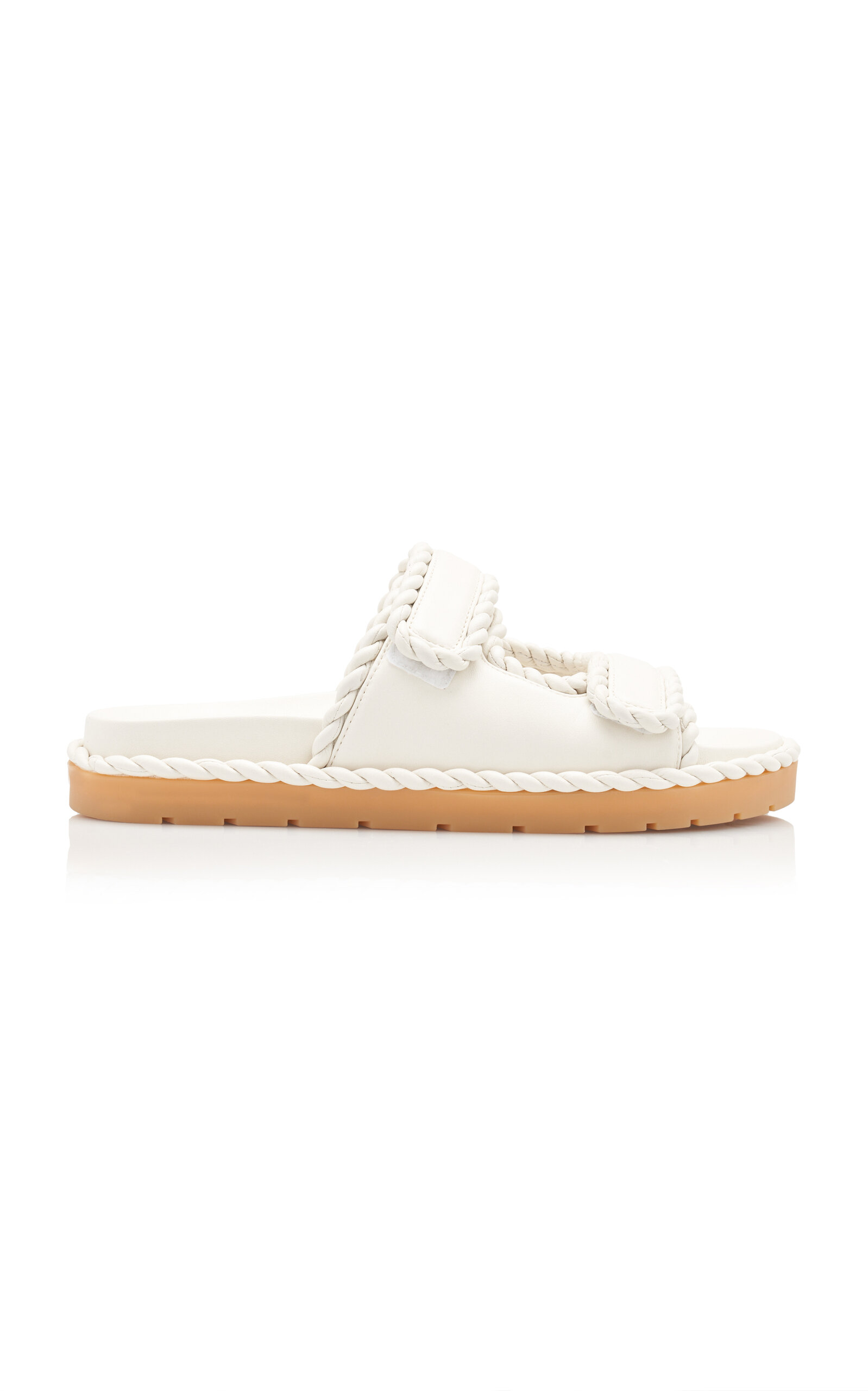 Shop Bottega Veneta Jack Leather Sandals In White