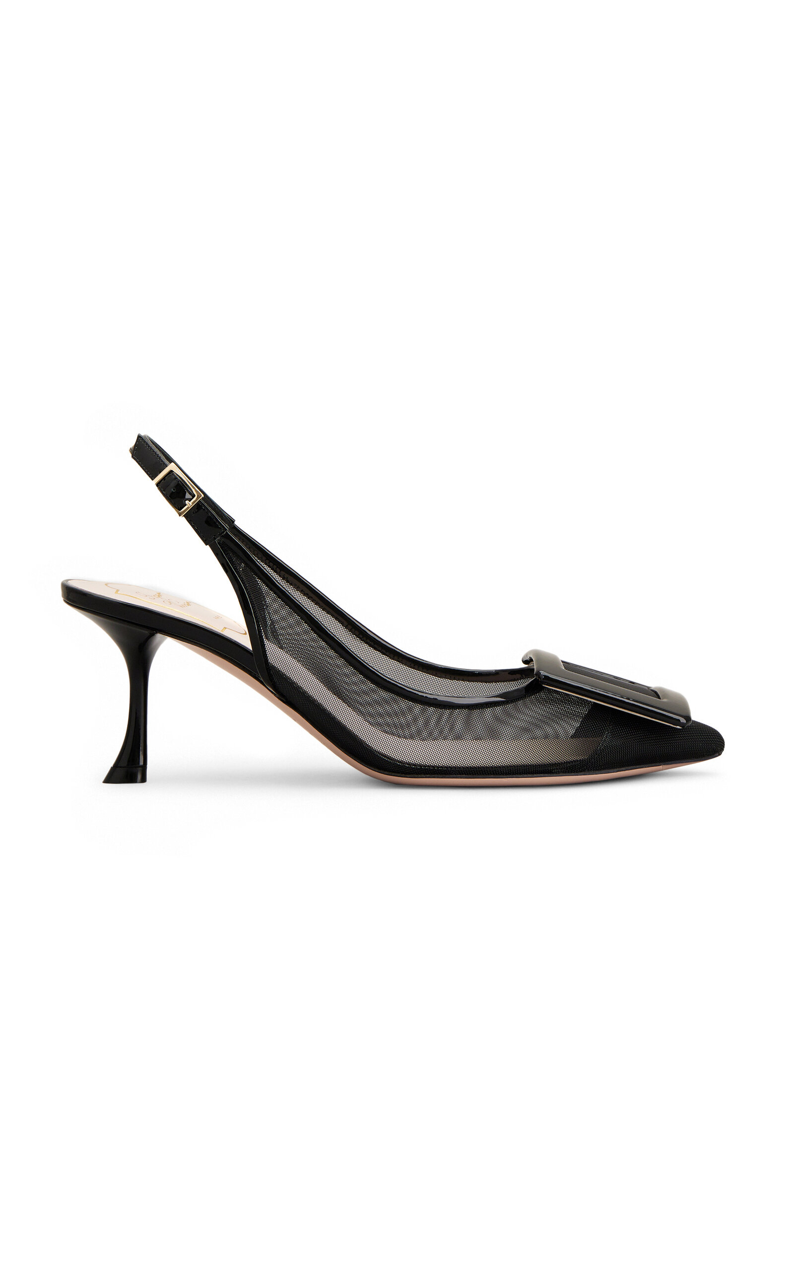 Shop Roger Vivier Viv In The City Mesh Slingback Pumps In Black