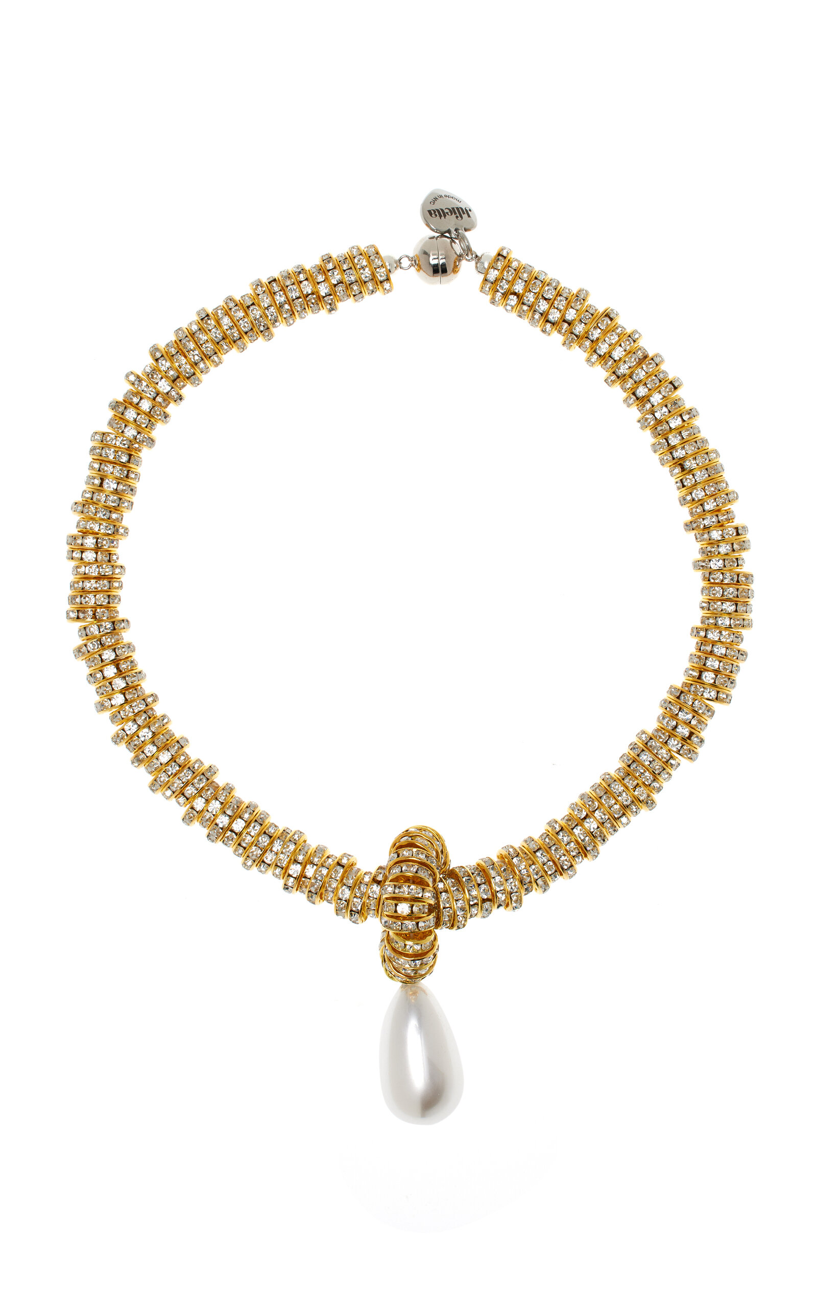 Pearl; Crystal Gold-Tone Necklace