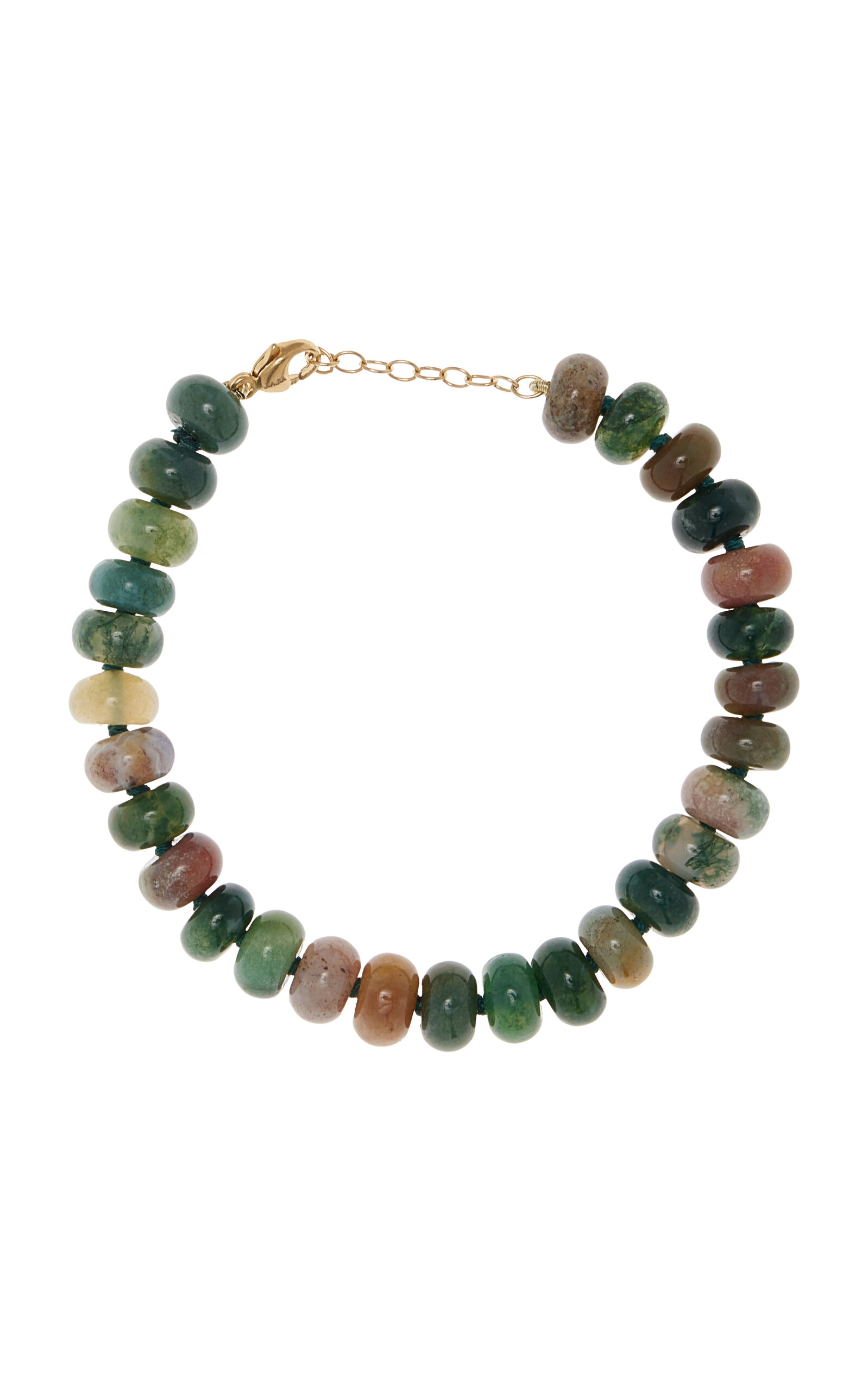 Jia Jia 14k Yellow Gold Agate Bracelet In Green