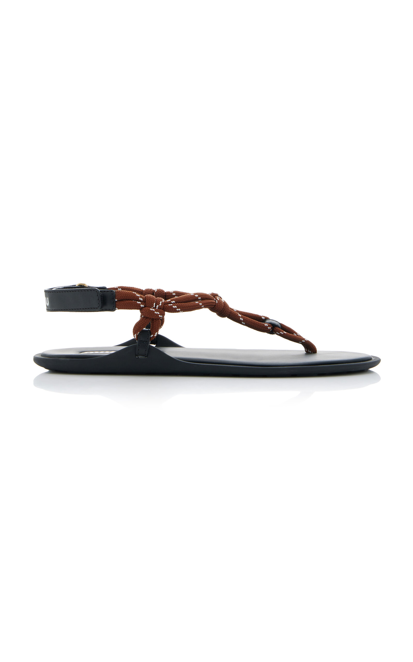 Leather thong sandals in black - Miu Miu