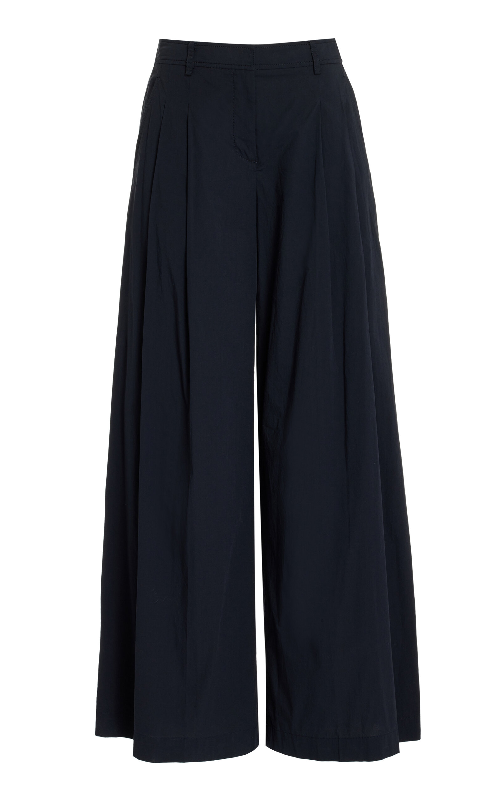 Didi Pleated Cotton Poplin Wide-Leg Pants