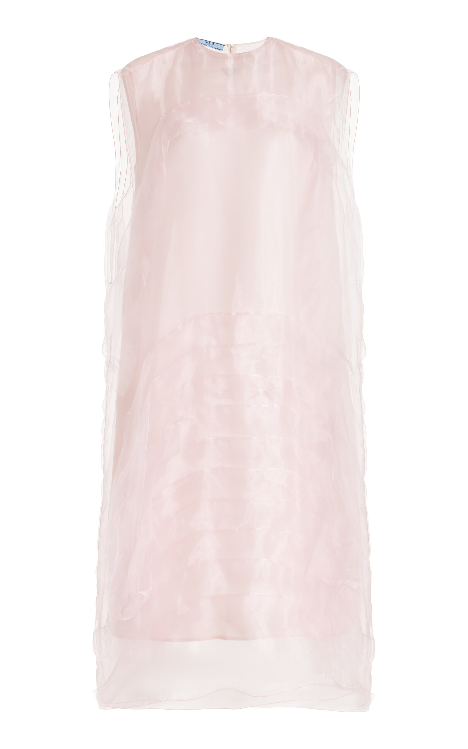 Shop Prada Layered Silk Midi Dress In Pink