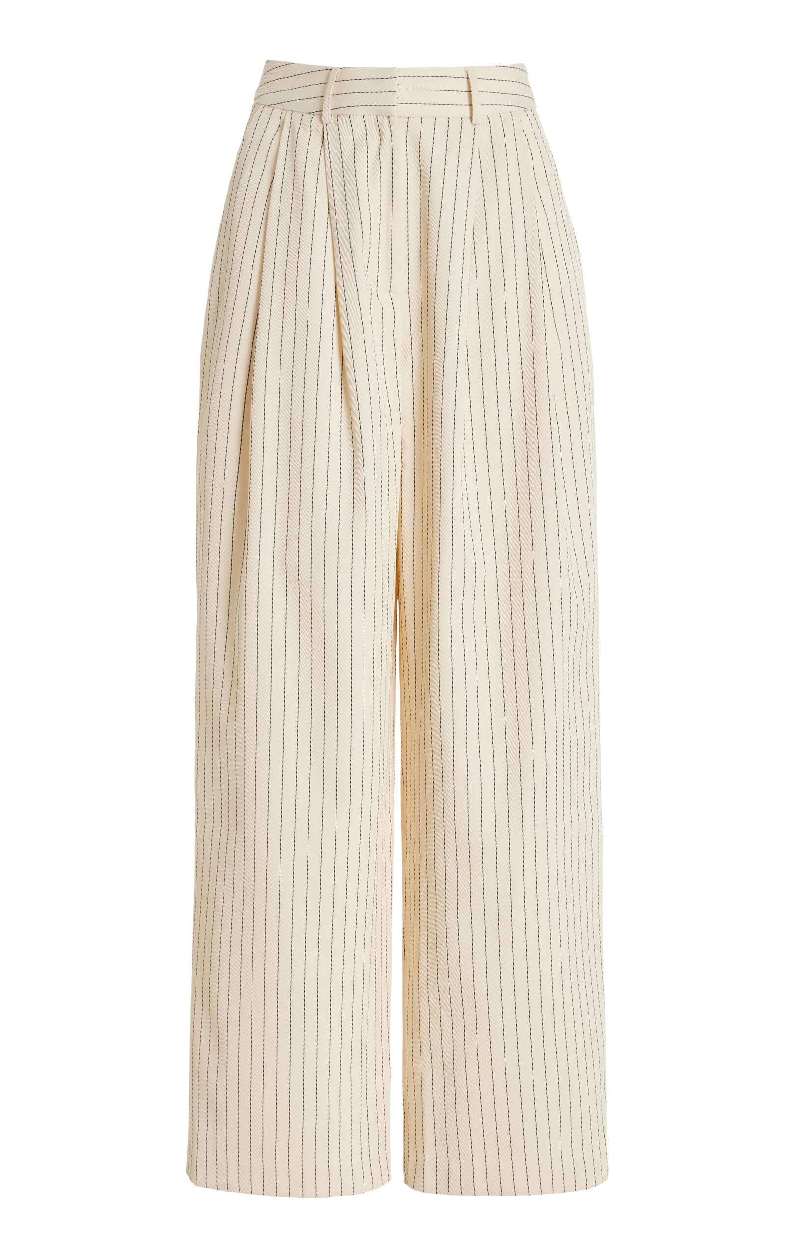 Ripley Pleated Twill Wide-Leg Pants