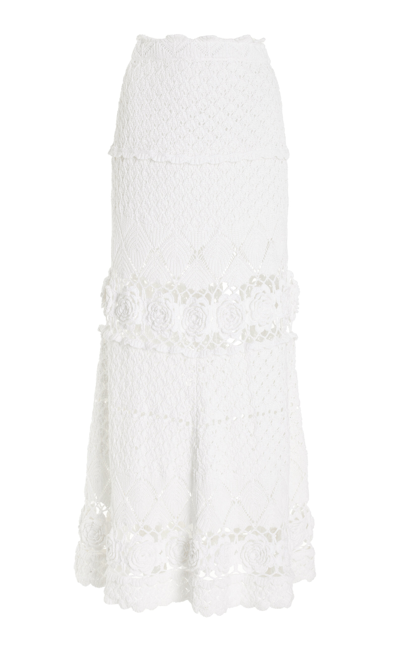 Alexis Jana Knit Cotton Maxi Skirt In White