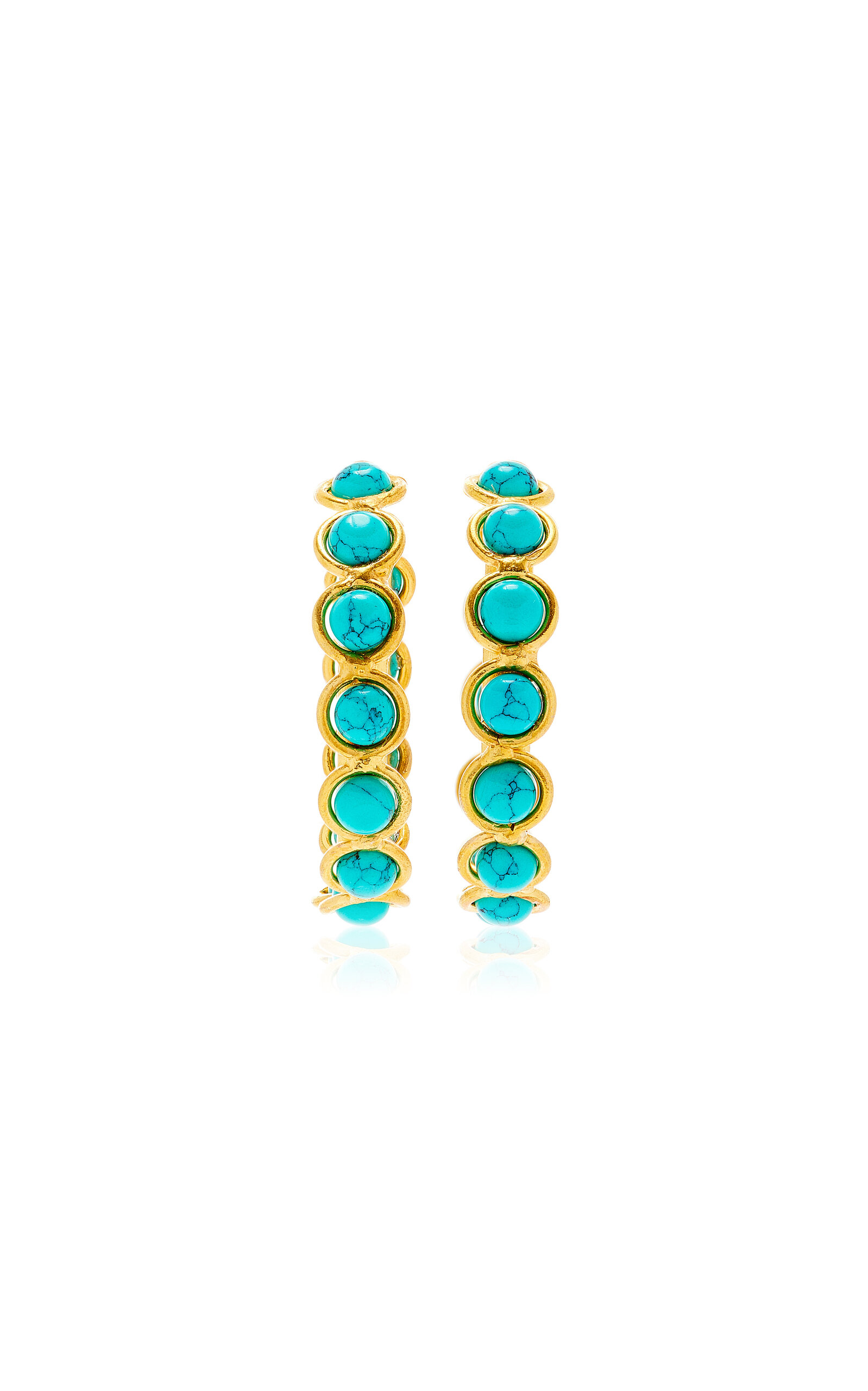 Sylvia Toledano Candies 22k Gold-plated Turquoise Earrings In Blue