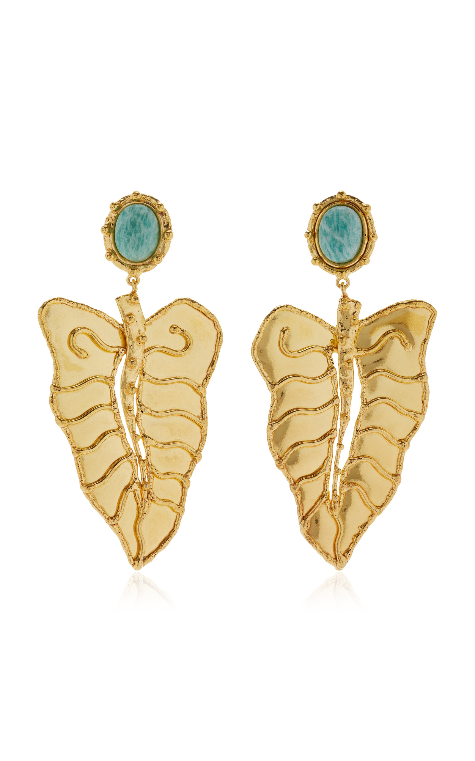 Botanica Gold-Plated Amazonite Clip Earrings