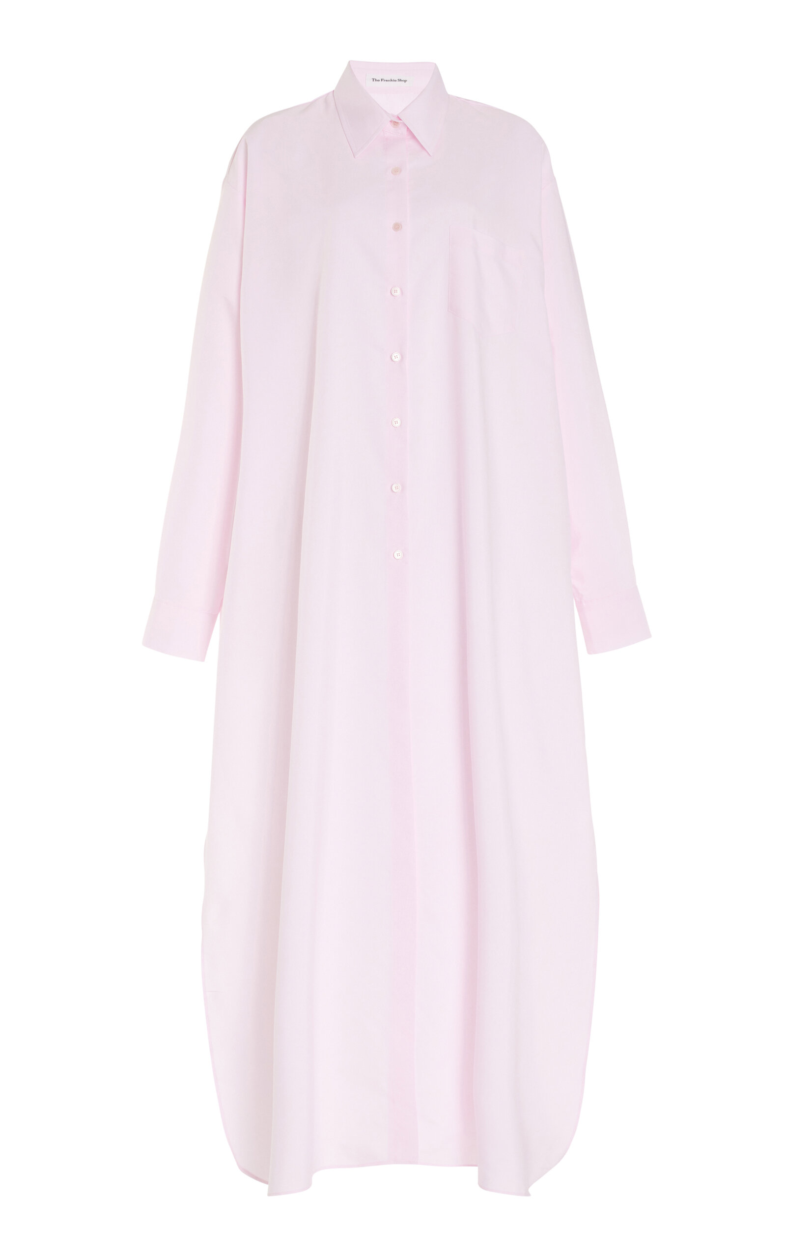 Avery Oversized Cotton-Blend Maxi Shirt Dress